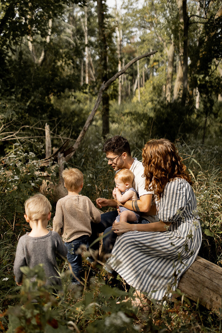 Family on hike together at Jester Park