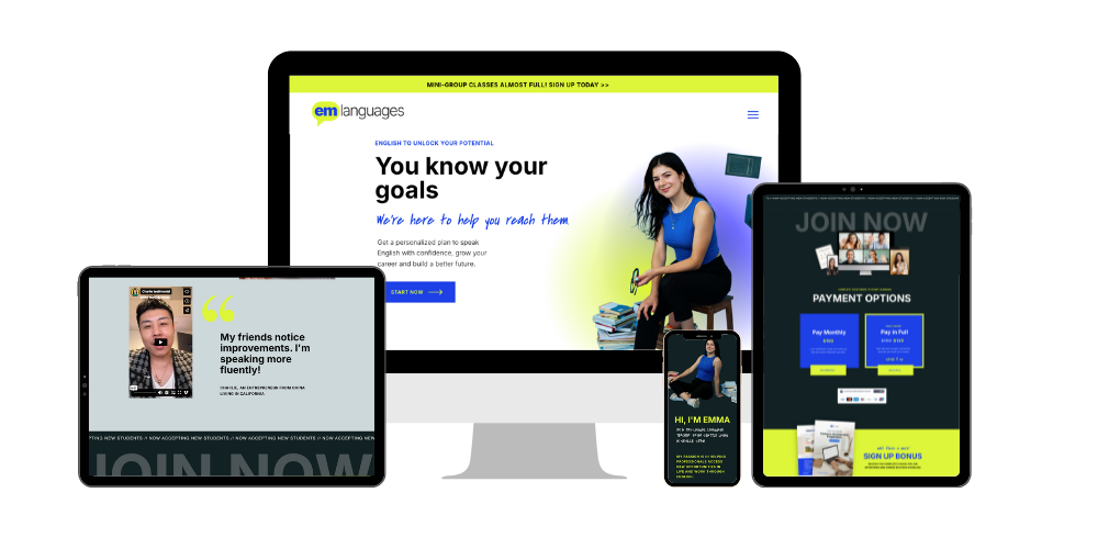 EmLanguages Mockup