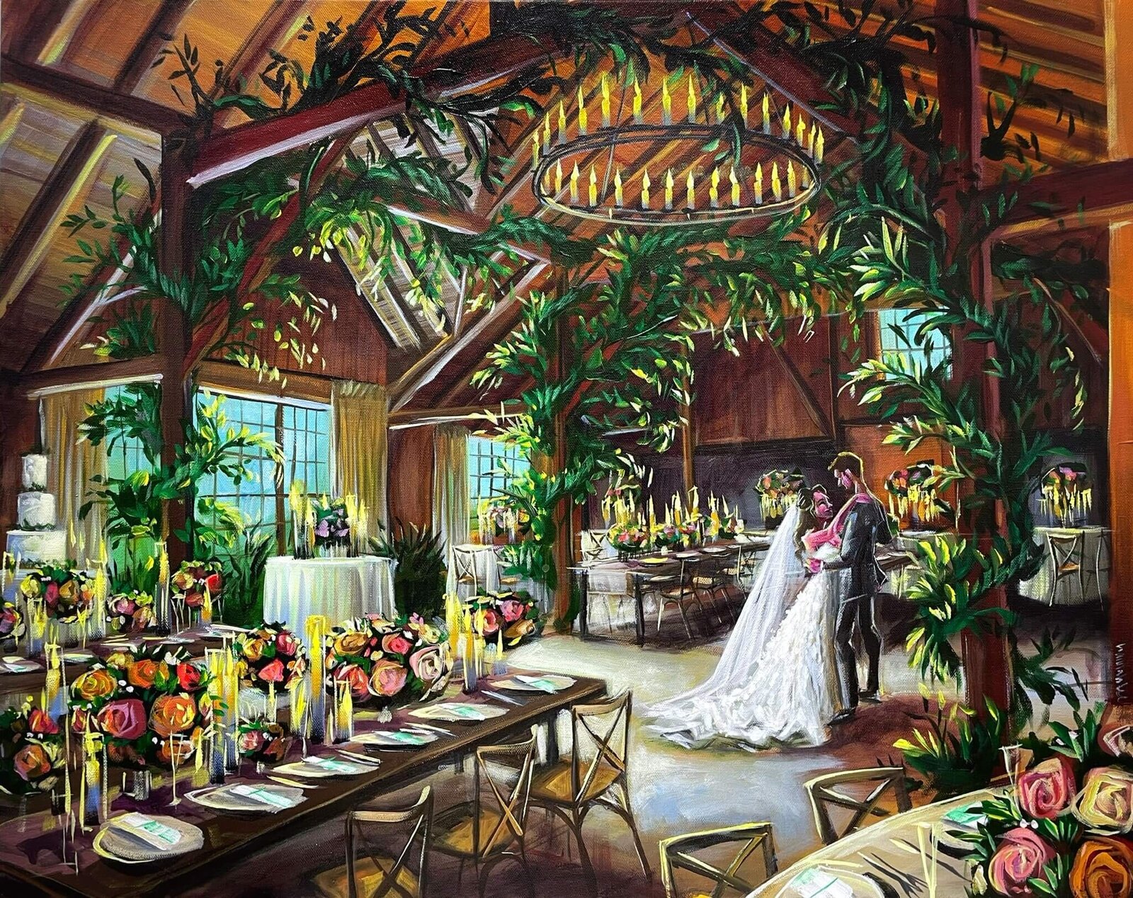 Live Wedding Painting from wedding reception first dance at The Inn at Grace Winery - Rudy-Shanley