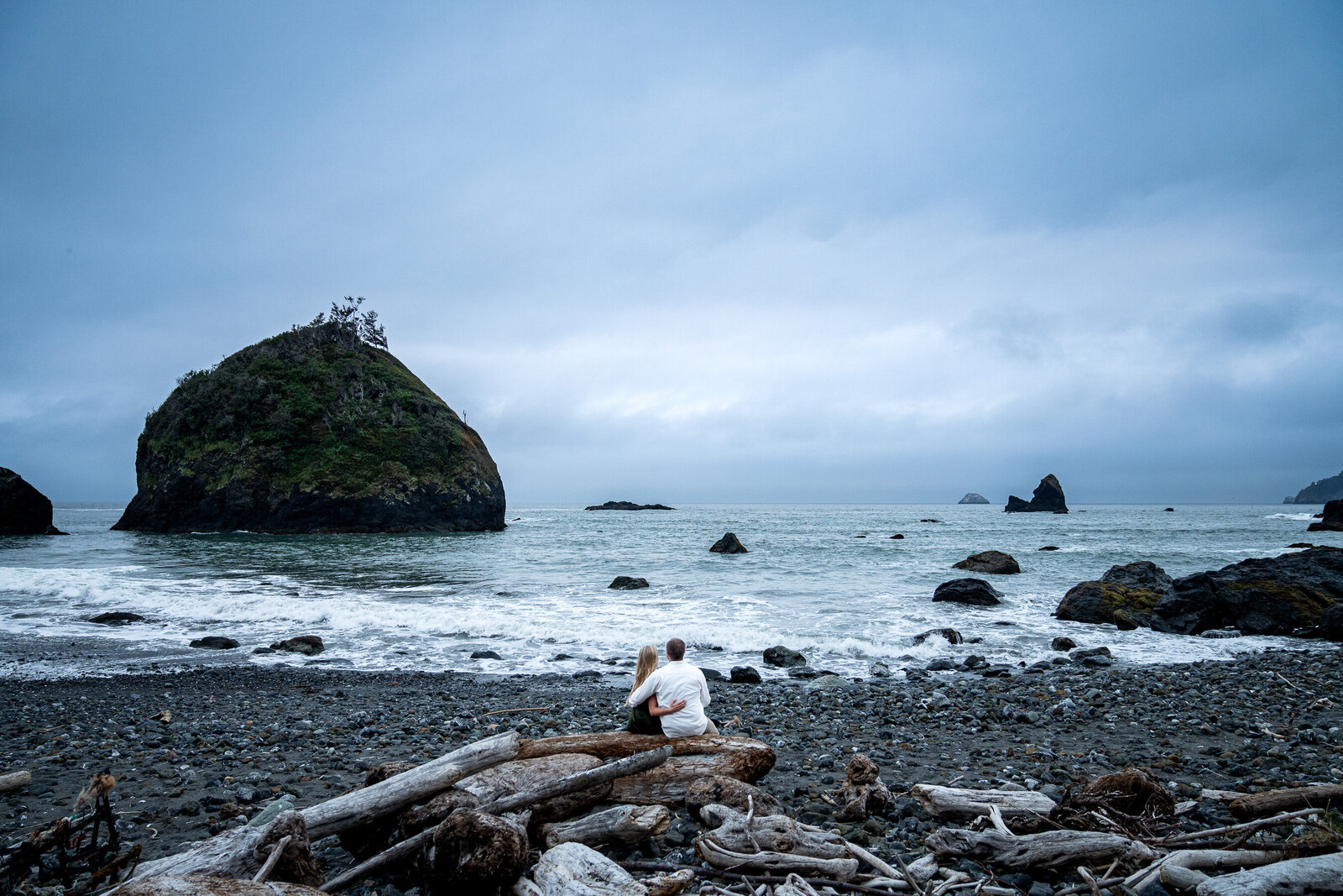 Capture the essence of love against the breathtaking backdrop of Houda Point in Trinidad. This engagement session unfolds a tale of romance amid coastal beauty. Explore the magic of these moments, where the crashing waves echo the couple's joy, creating timeless images that celebrate the unique love story against the stunning Humboldt County landscape.