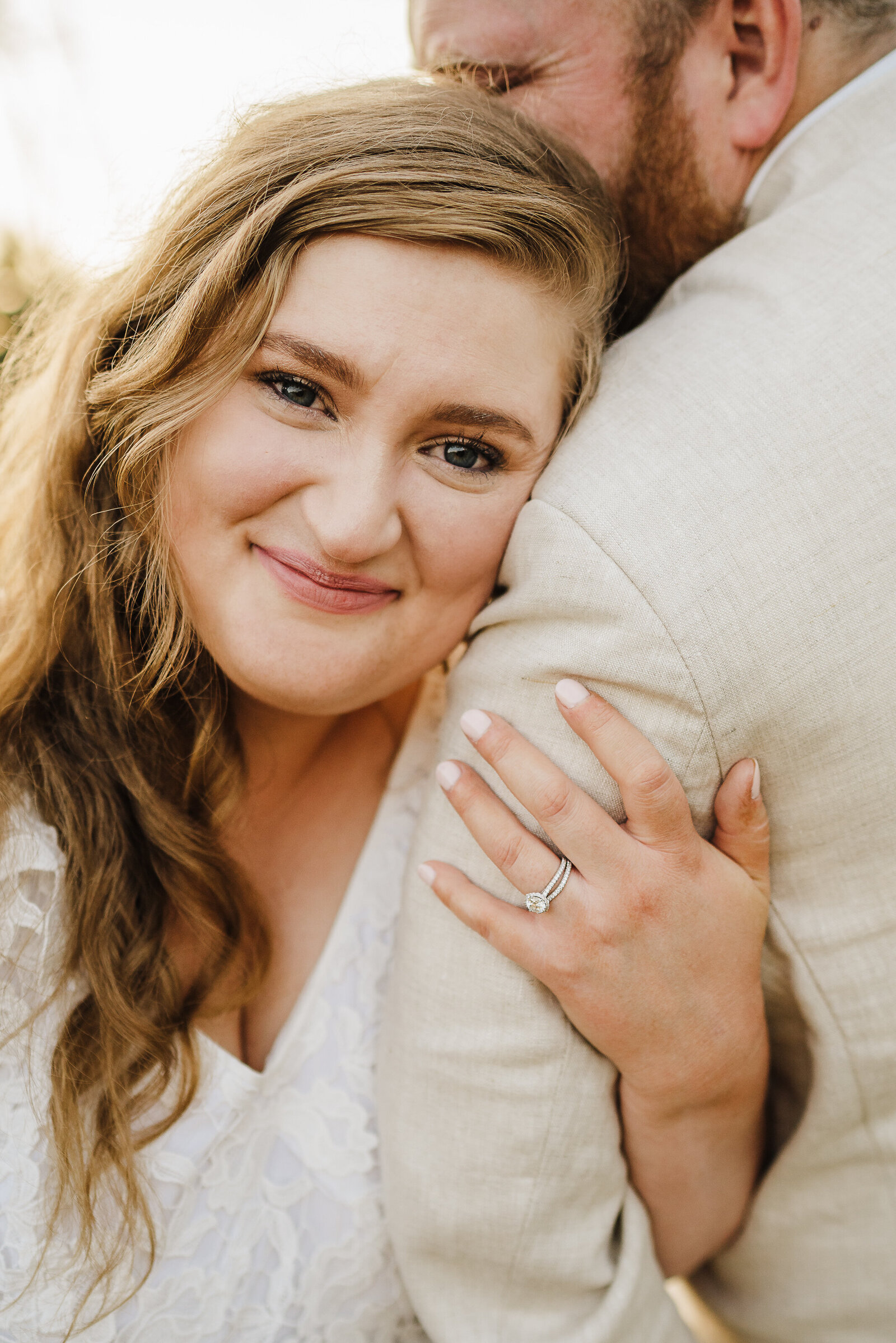 close up of bride smiling at camera