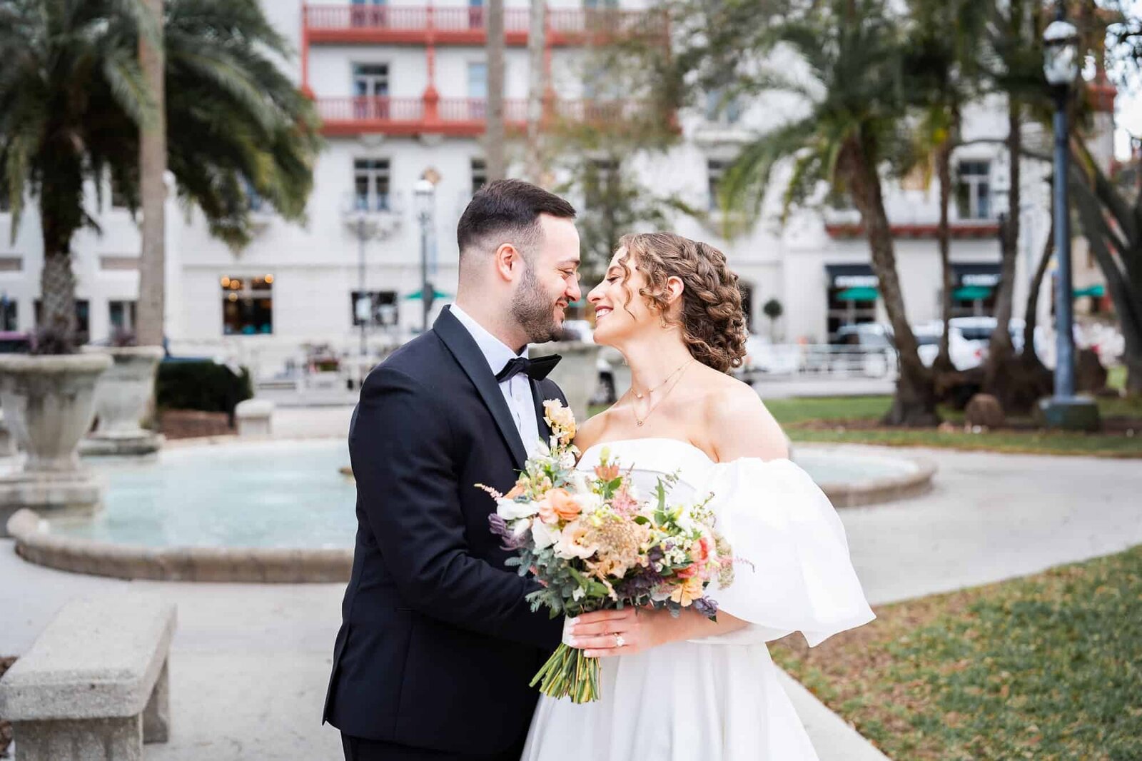 bride and groom portraits at Casa Monica wedding