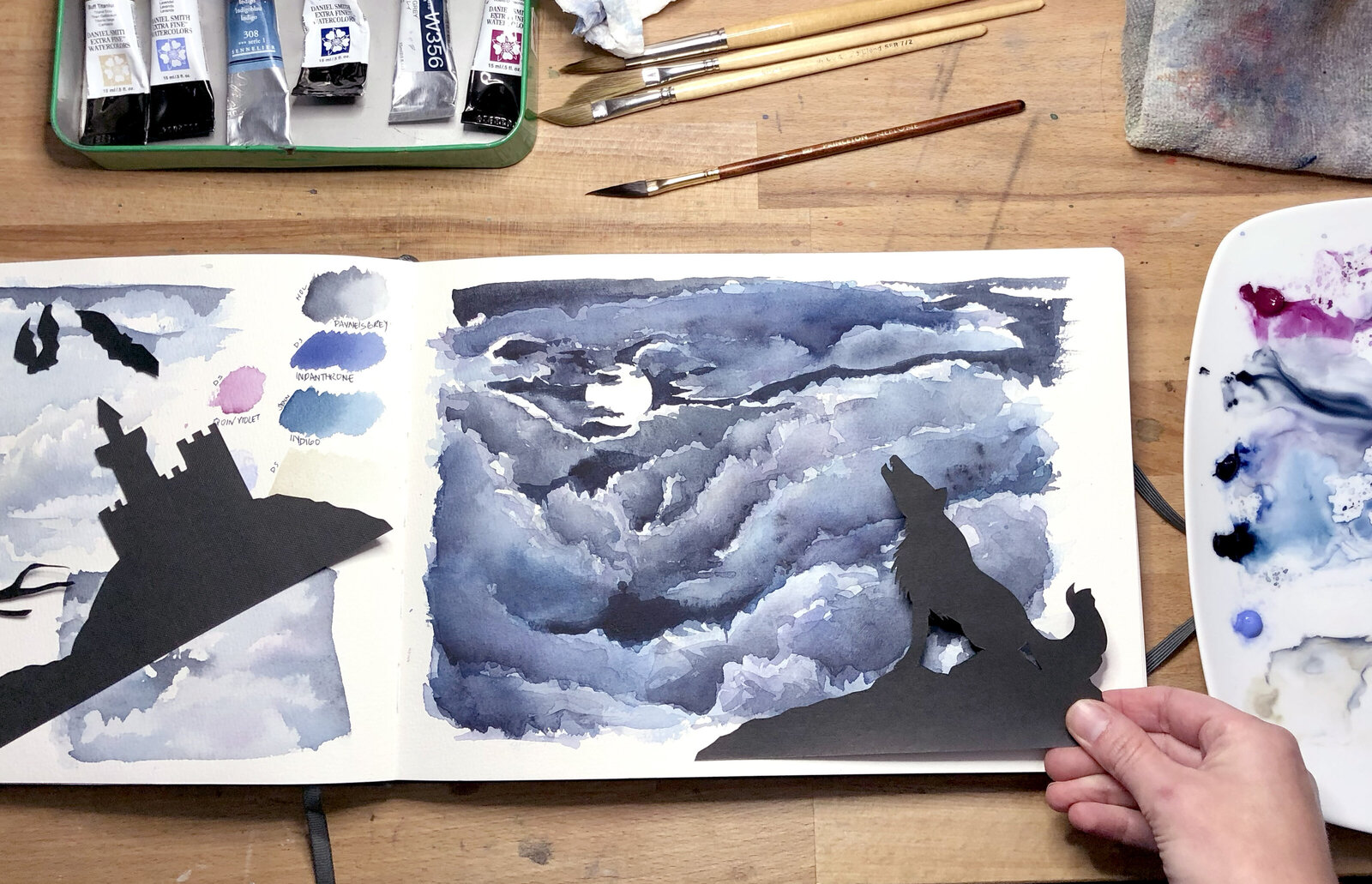 Gustavis-watercolor-demo-tutorial-skies-spooky