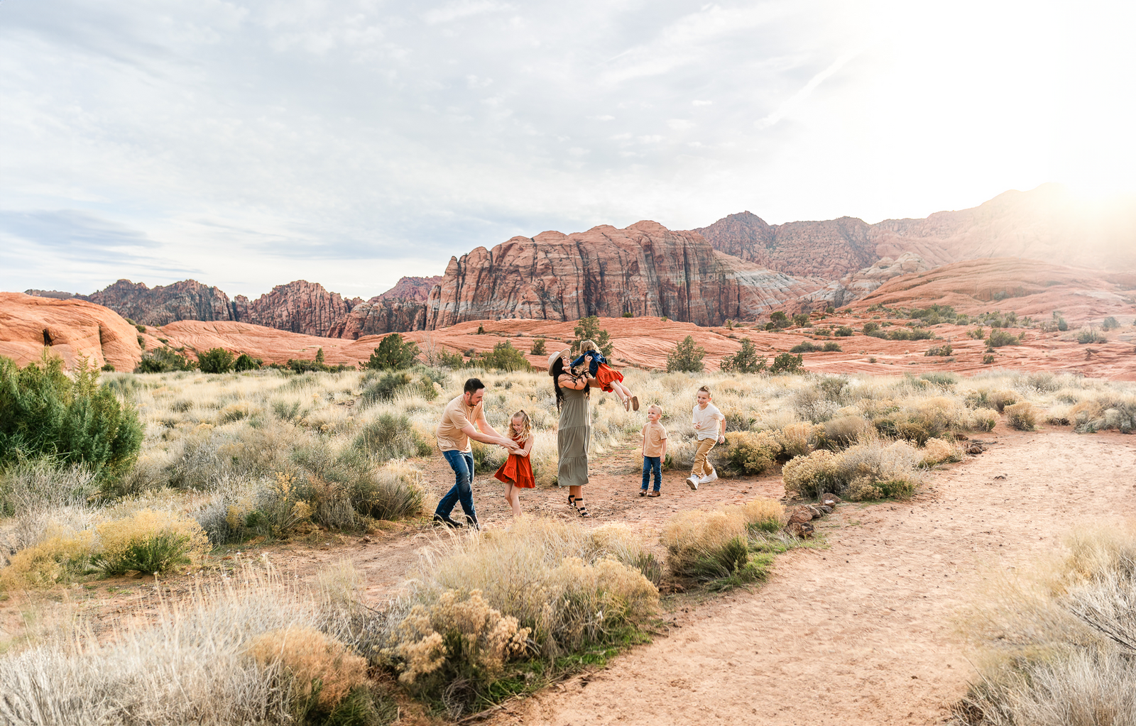 St George family at St. George Utah Sand Hollow State park