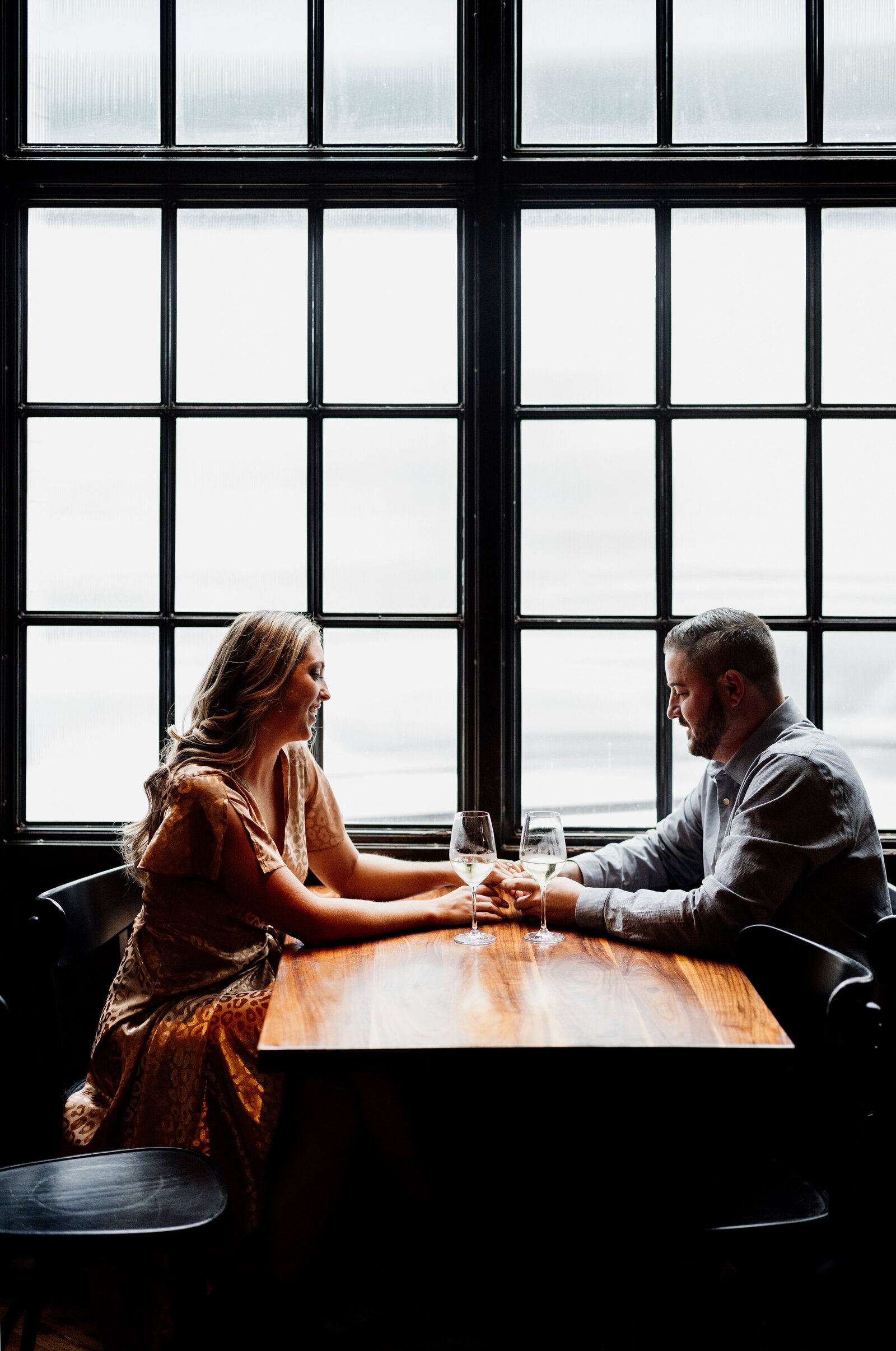 couple in city wine bar