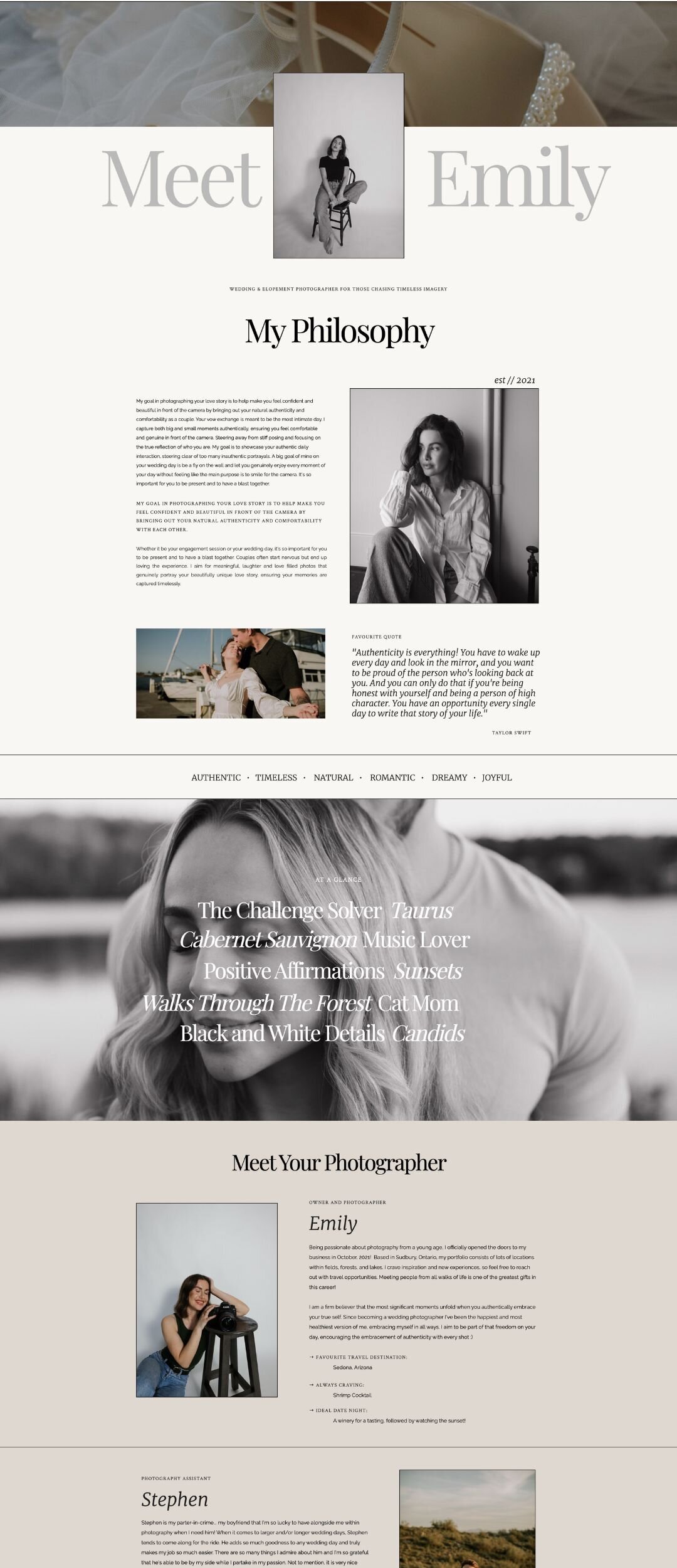 Wedding Photographer Website - Emily Margaret Photograps