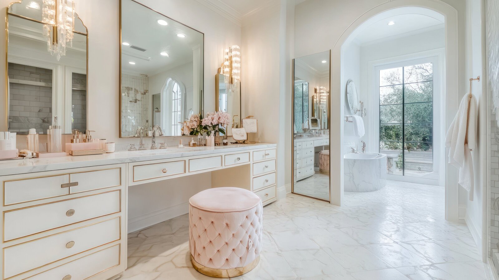 Master Bathroom design in more a feminine vibe. 