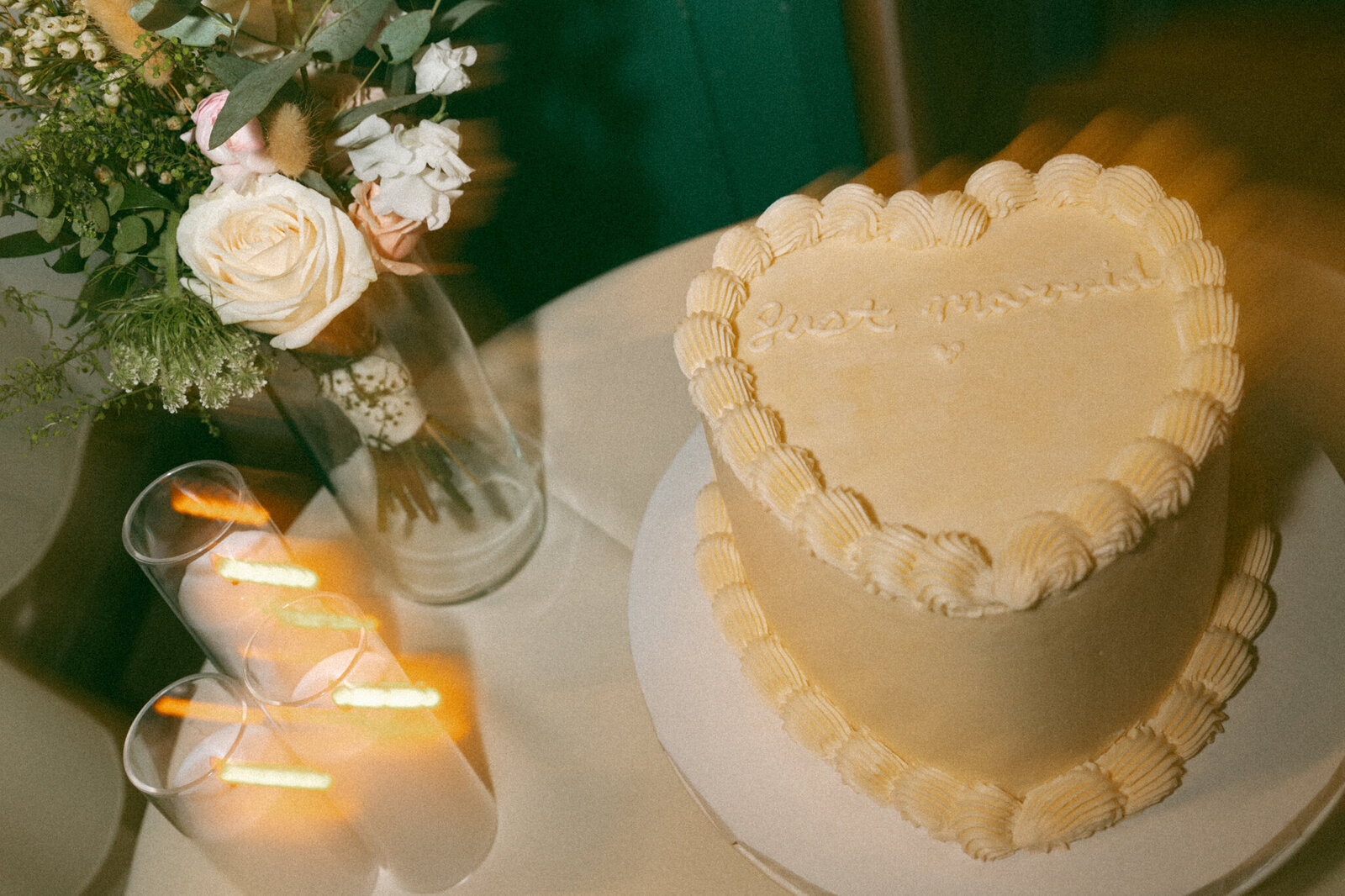 just married wedding cake at cranbrook wedding reception