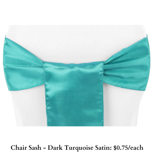 Chair Sash-Satin Dark Turquoise-993 (1)