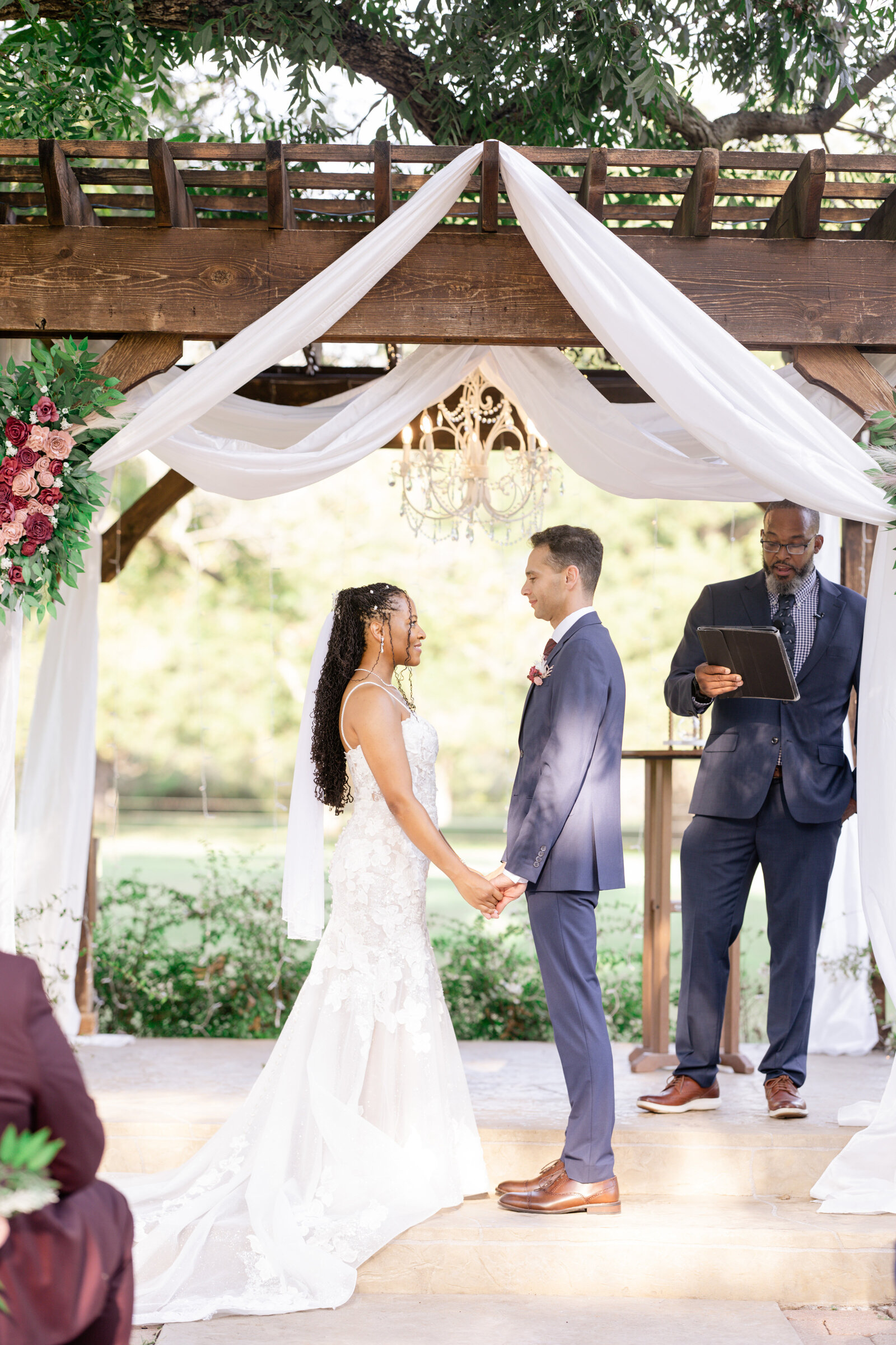 Bride and groom photography during wedding ceremony