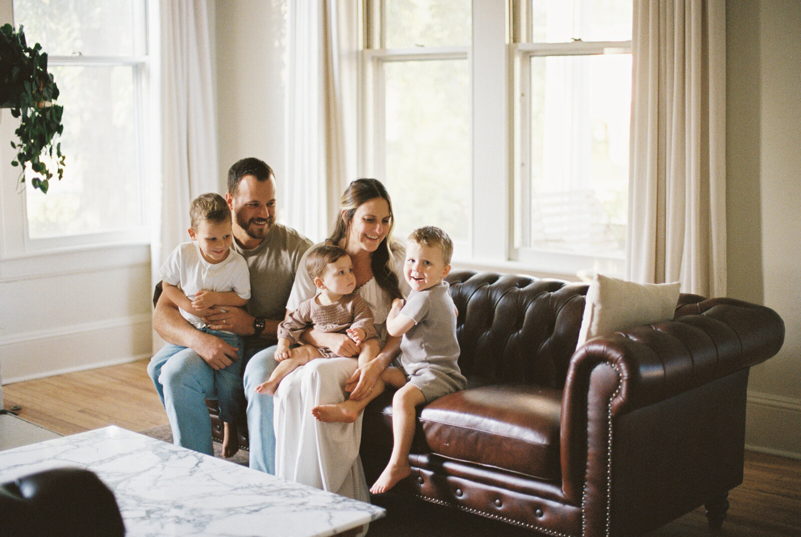 Family photographer Alabama Montgomery Huntsville indoor natural light session.