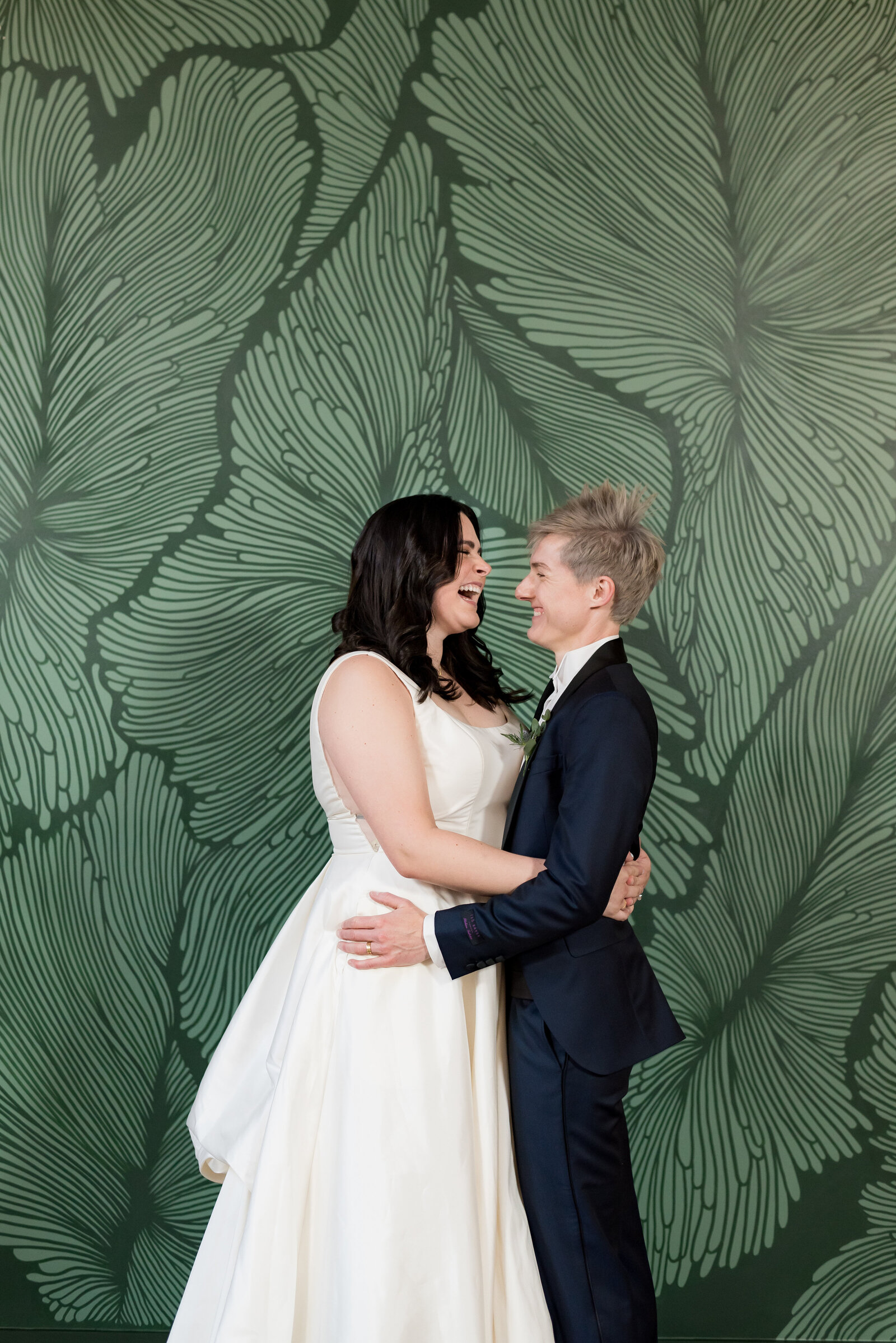 Wedding Couple In Front of Hand Painted Mural