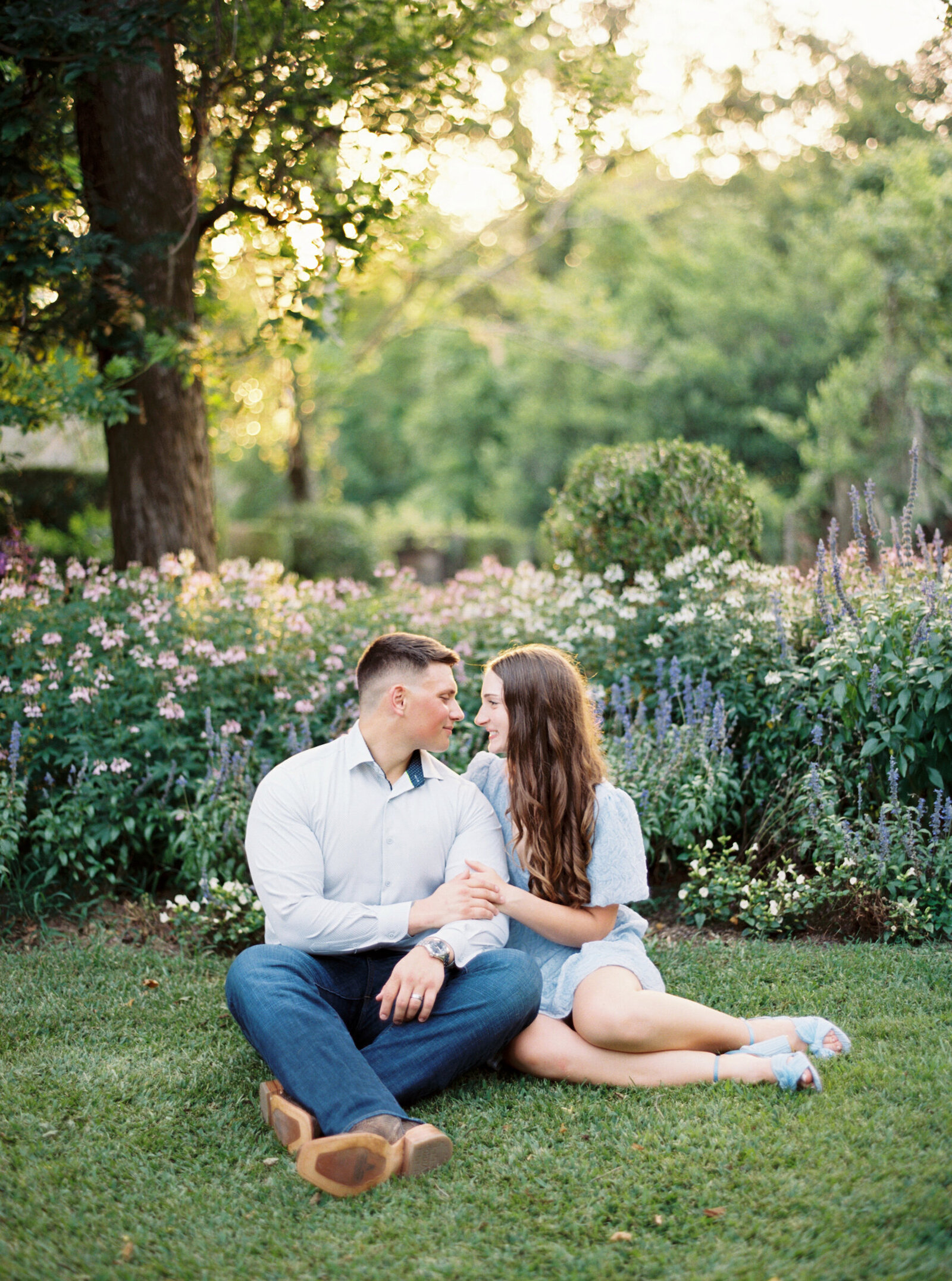 Capture your engagement at the beautiful Afton Villa Gardens with Morgan Alysse, a Louisiana film photographer.