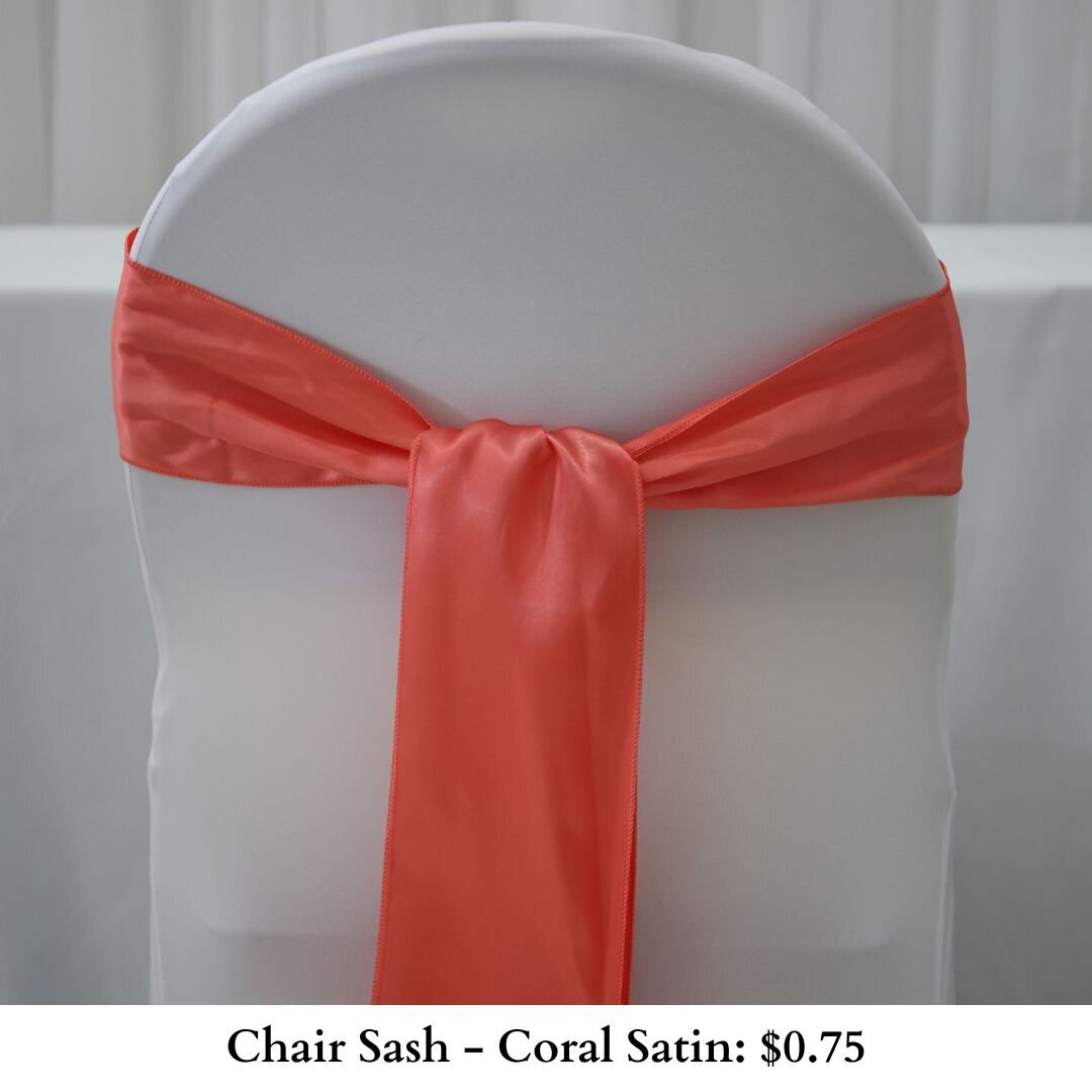 Chair Sash-Coral  Satin-146
