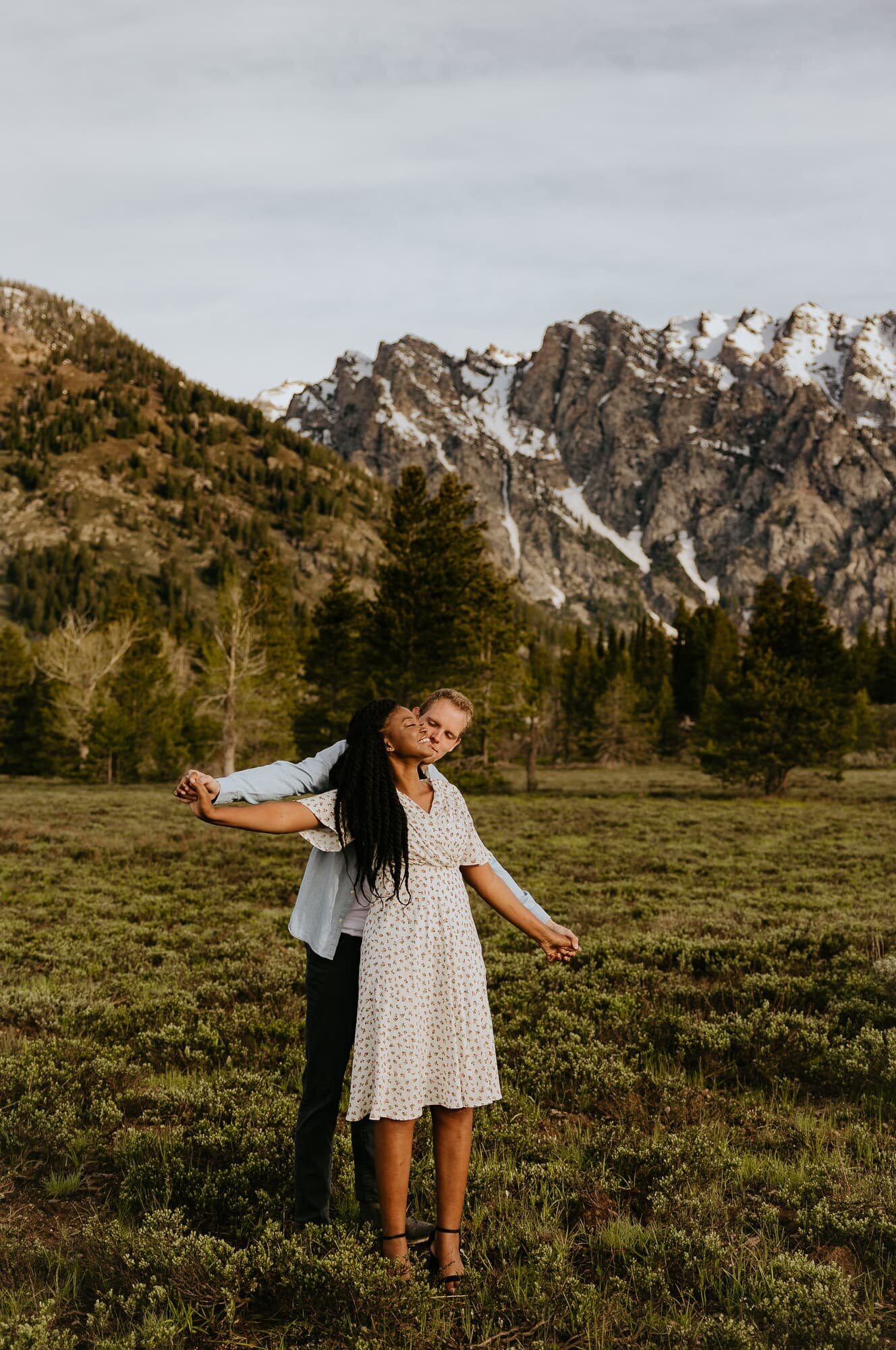 An engagement photo session near Jenny Lake in Grand Teton National Park