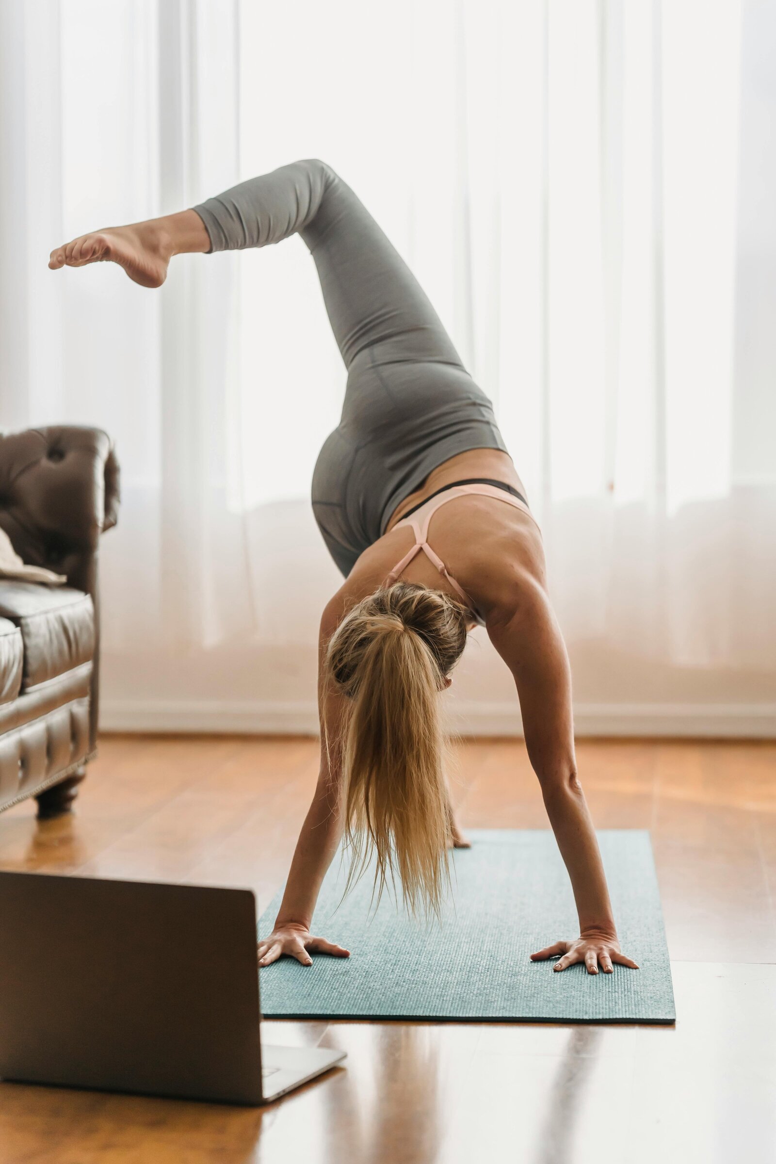 woman stretching to encourage hormone blanace