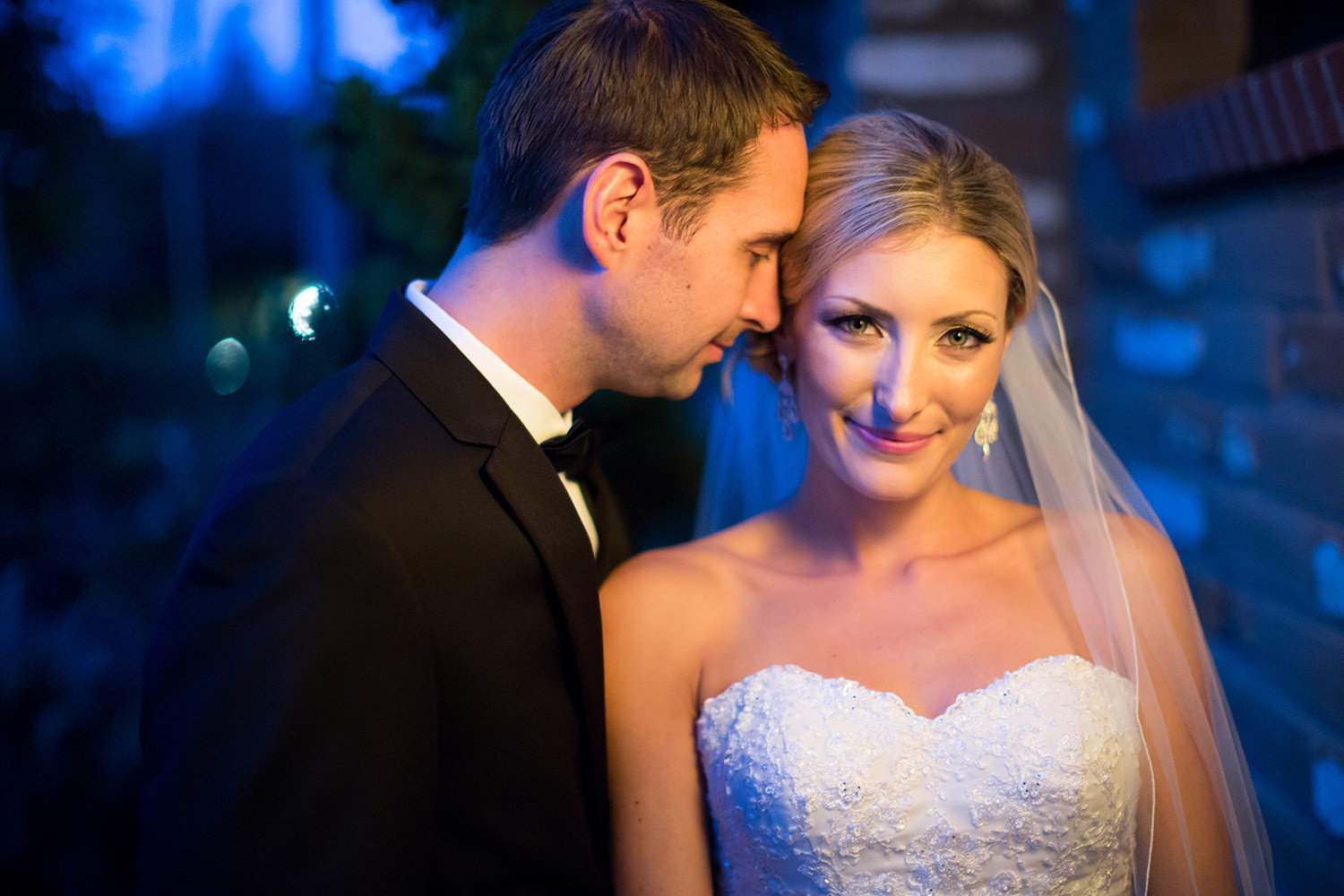 Dramatic colors in this wedding portrait