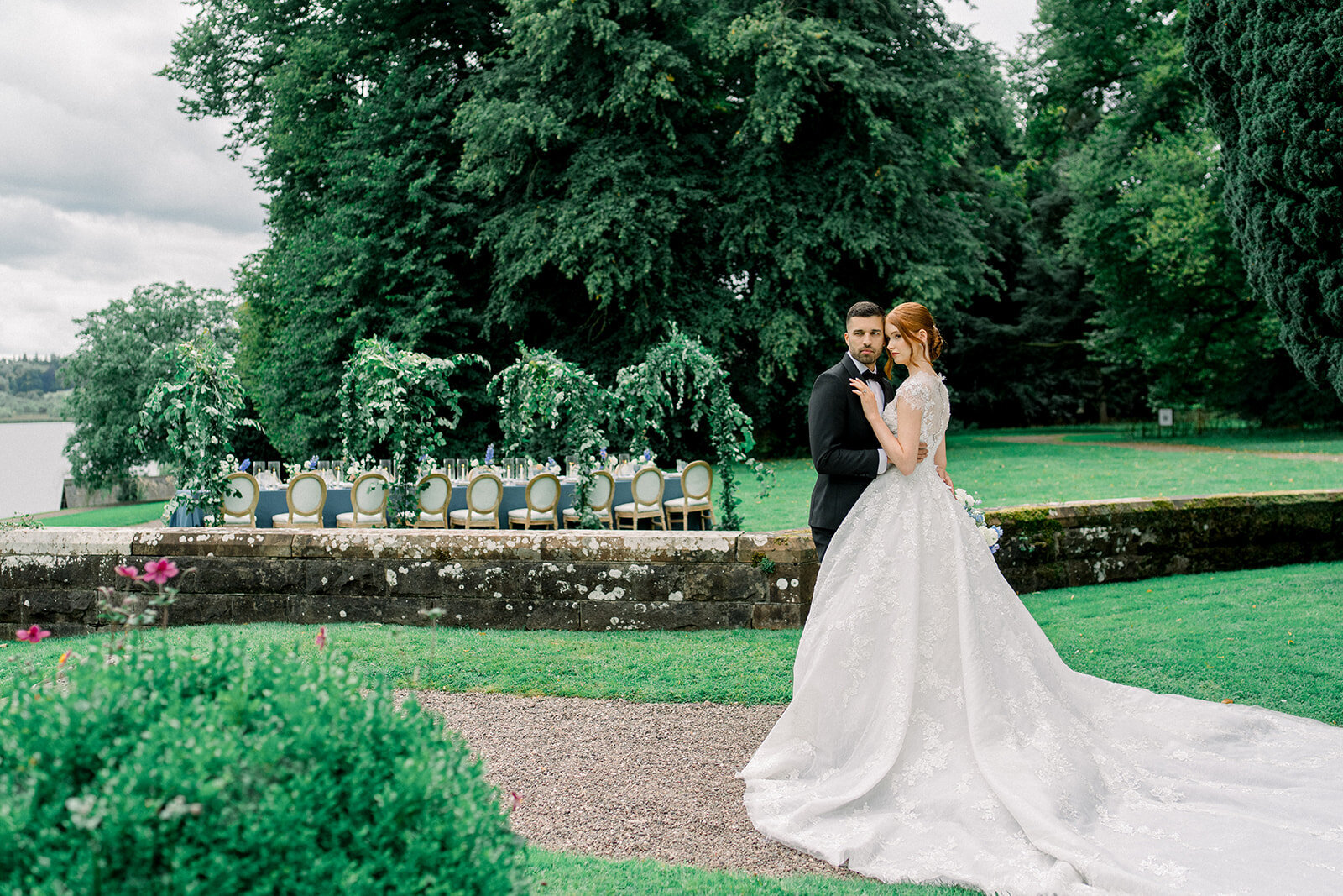 Bride and Groom’s Intimate Moment at Castle Leslie, Ireland