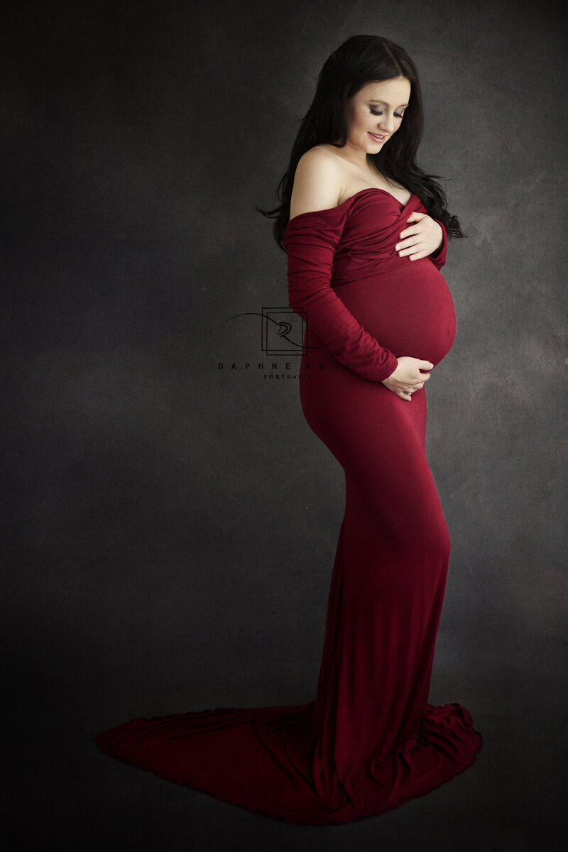 long-maternity-red-dress