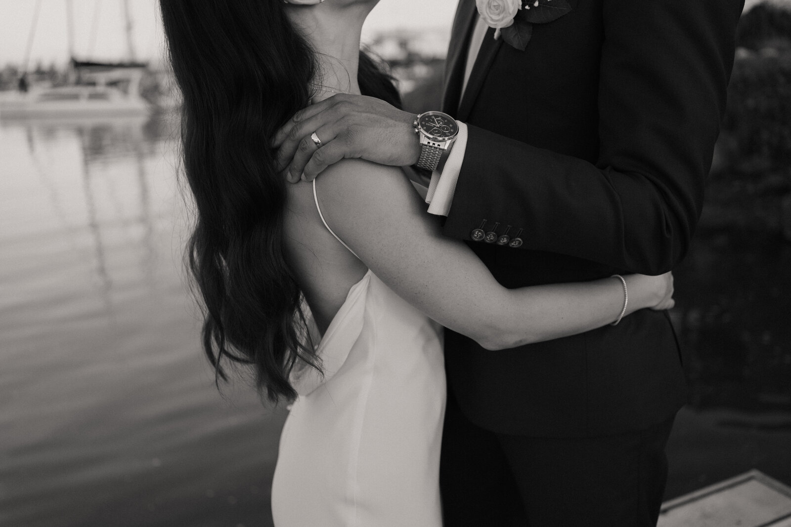 Bride and Groom at Summergrove Estate in the grass