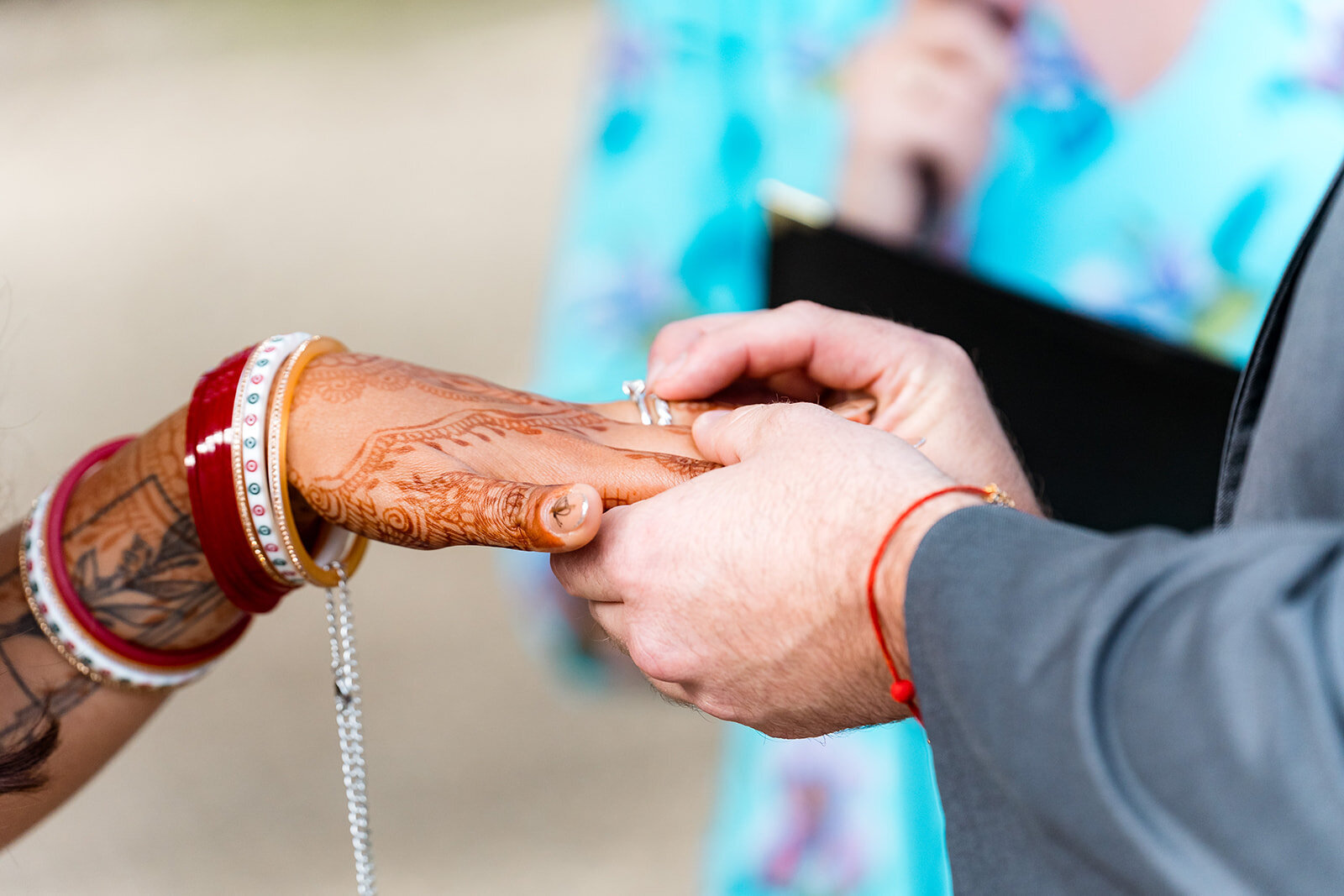 Placing ring on Bride