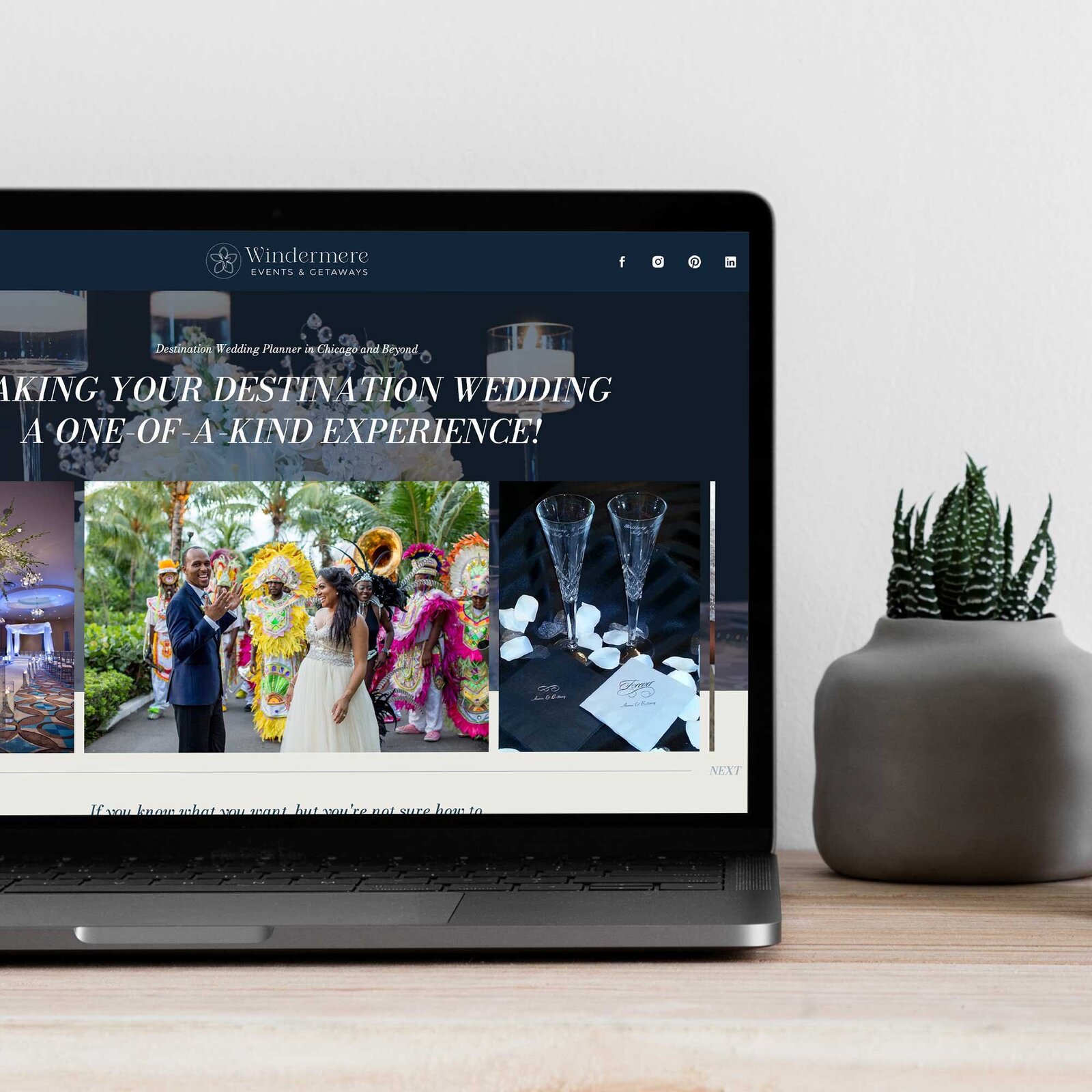 Luxury branding and website design for Windermere Events & Getaways