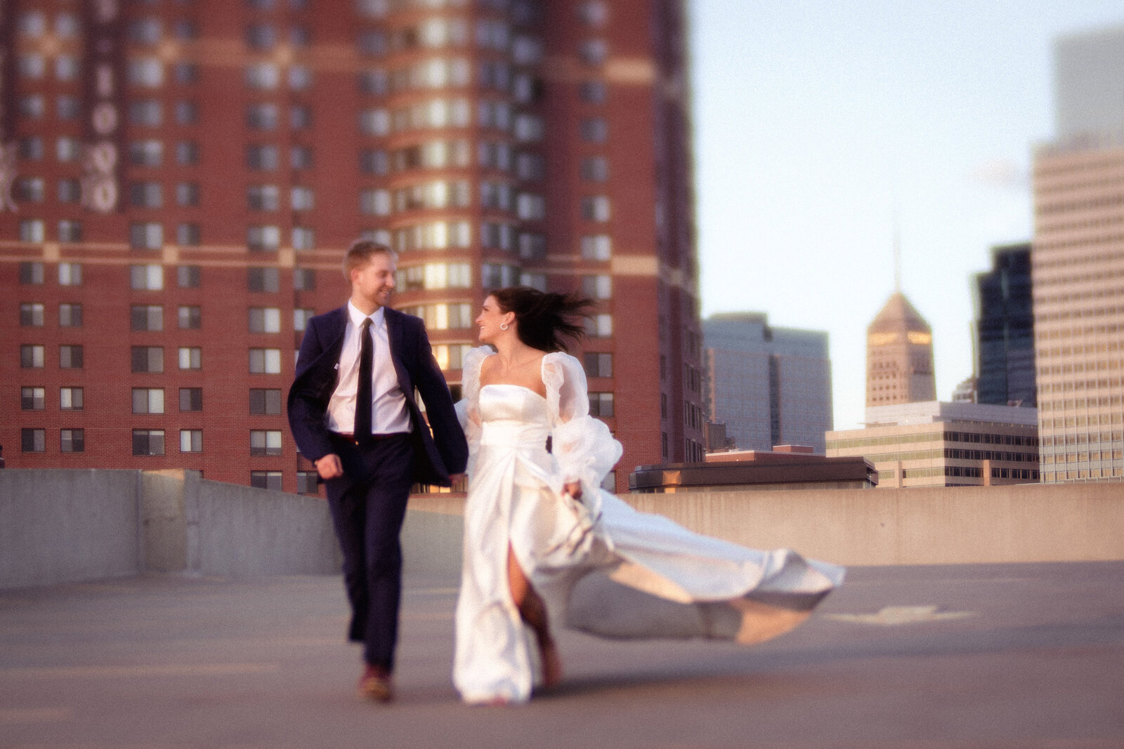 downtown urban bride and groom in Minneapolis, Minnesota