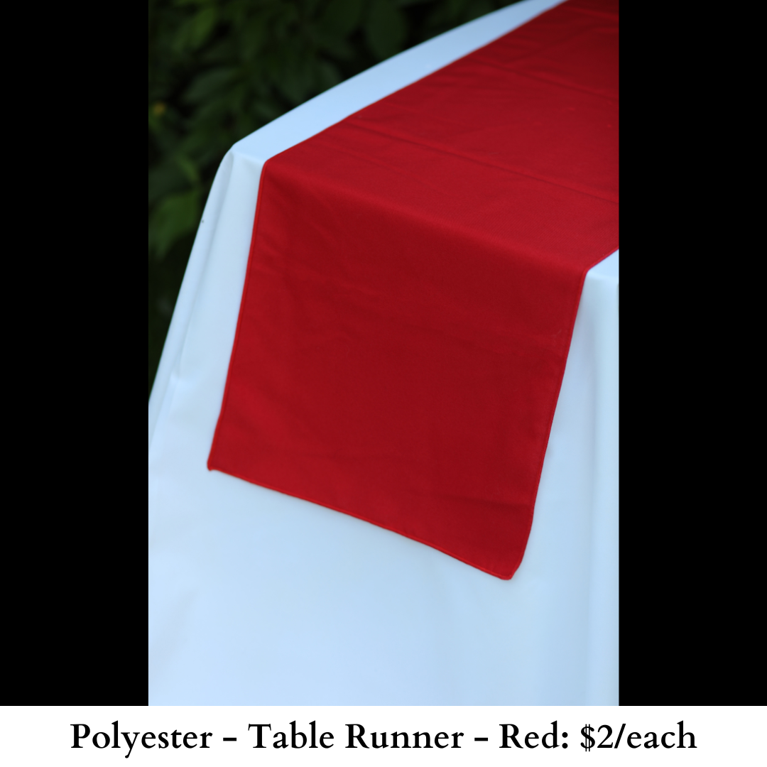 Polyester-Table Runner-Red-163