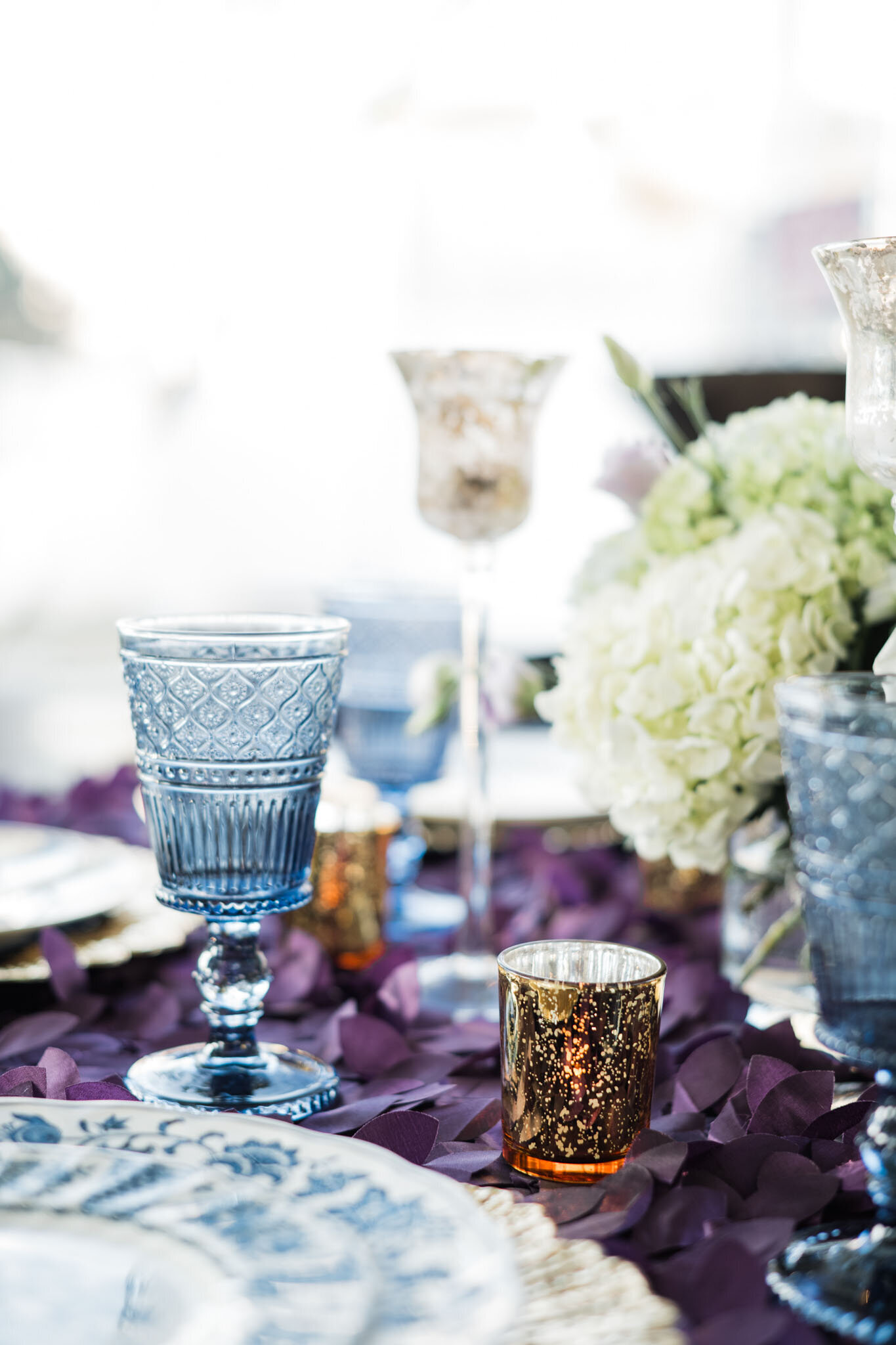 Luxurious glasses for wedding reception