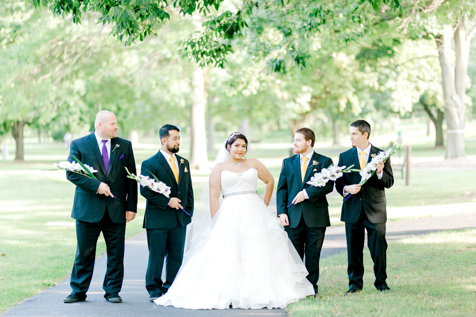 wedding party with a bride Chicago wedding photographer