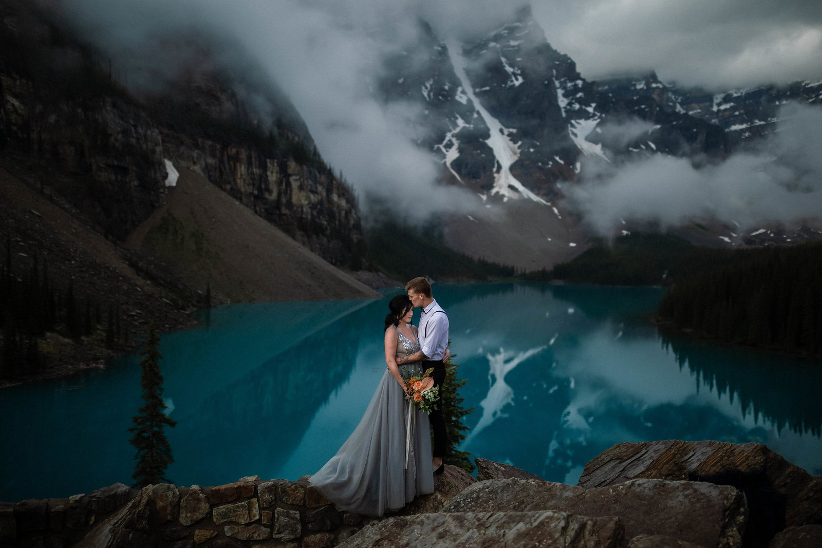 Banff Wedding Photographer Canmore Wedding Photographer Morraine Lake Sunrise Engagement shoot Morraine Lake Alberta Banff Canada Photographer Edmonton India Wedding Photo