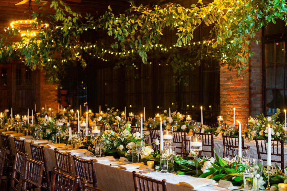 Candlelight and stunning florals for S amp N s The Bowery Hotel Wedding