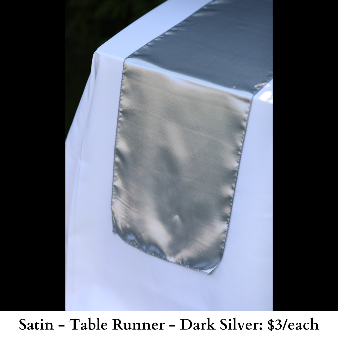 Satin-Table Runner-Dark Silver-636