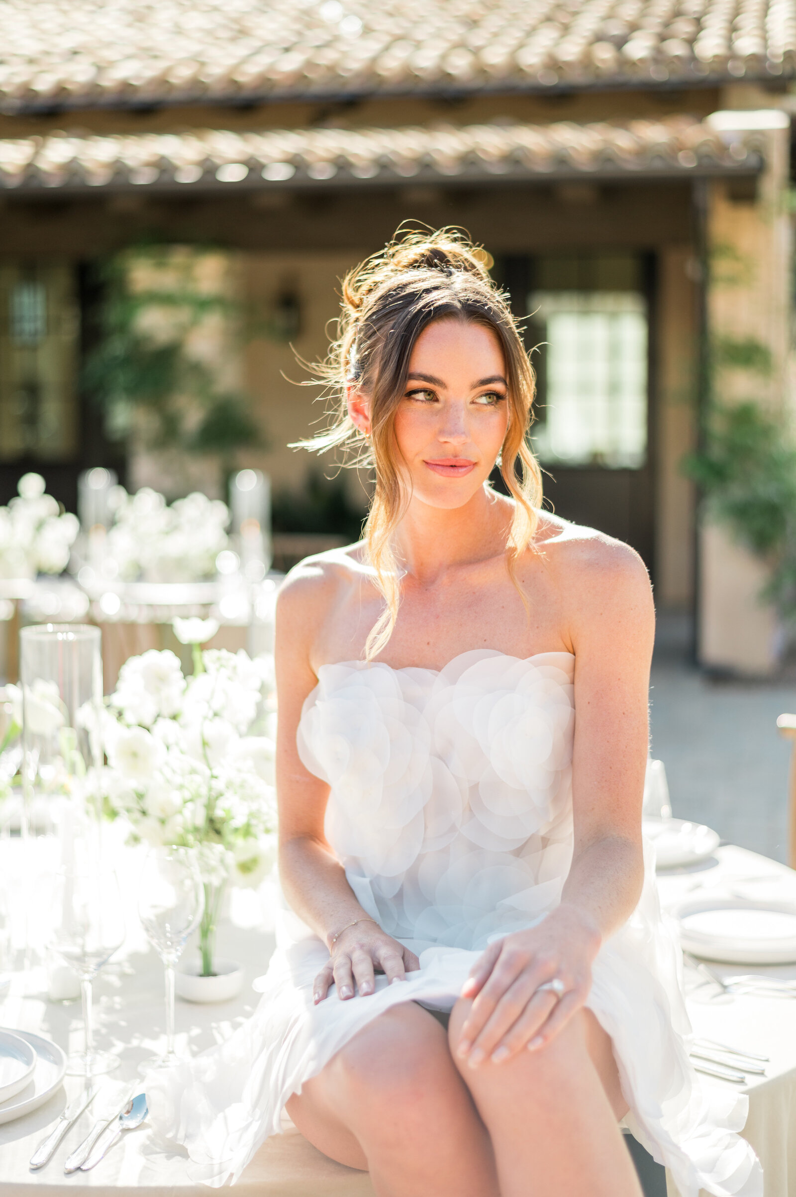 Monserate Winery Bride in a cocktail dress