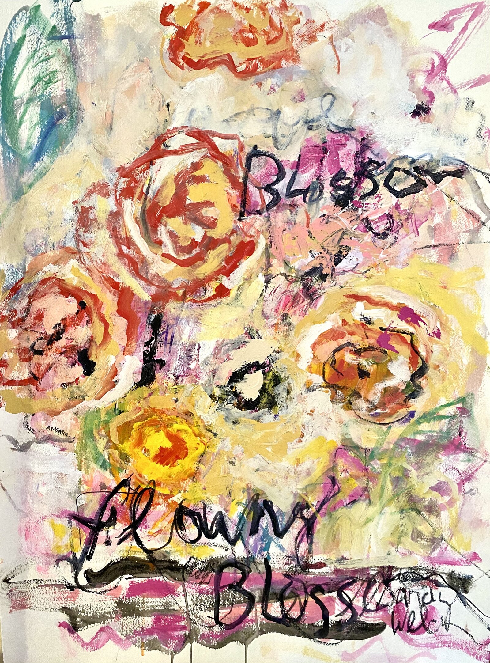 blosson-acrylic-on-paper-sandy-welch-art