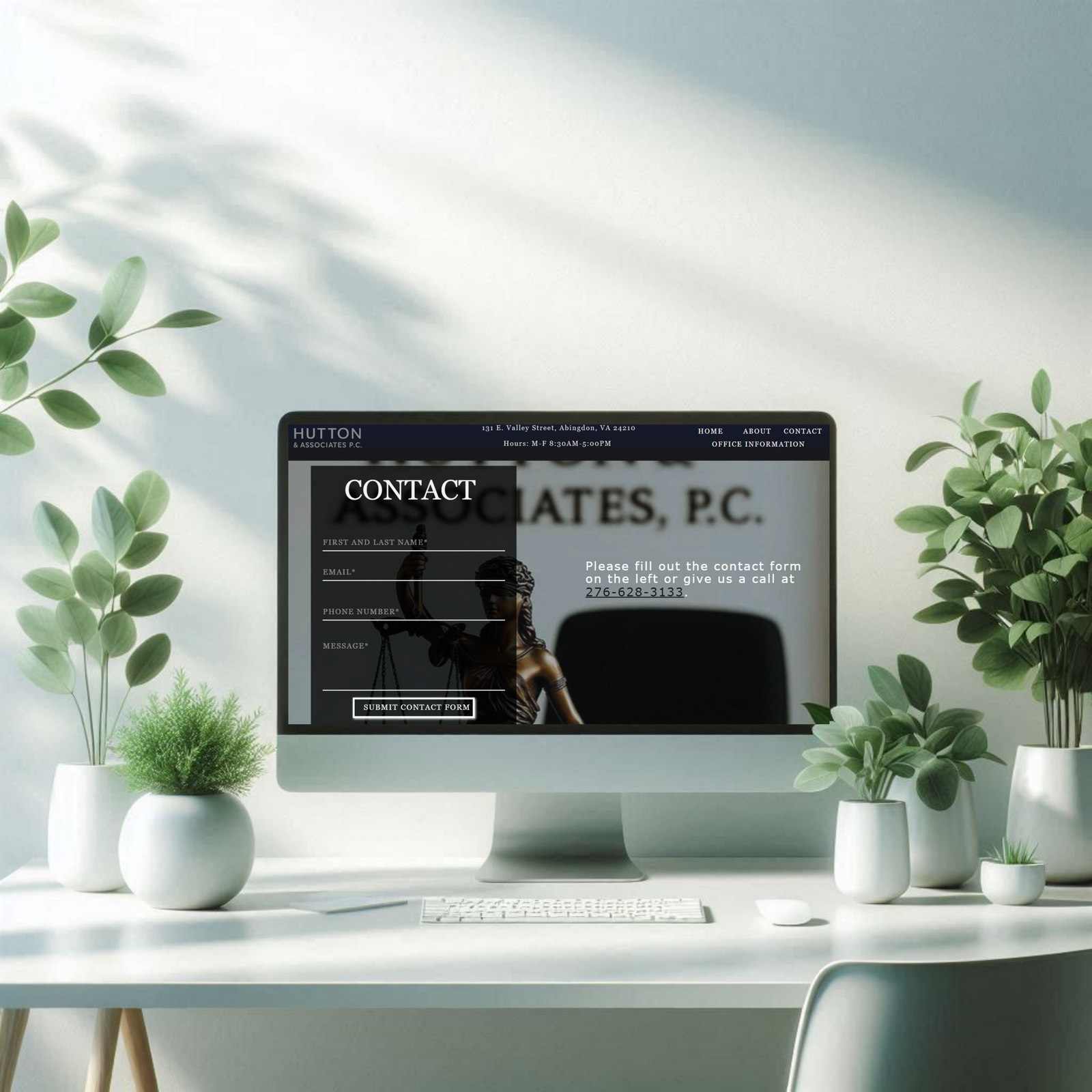 Contact page from Project 2 displaying a user-friendly form and clear location details in a responsive layout created by Taylor Reichart to support strong local SEO