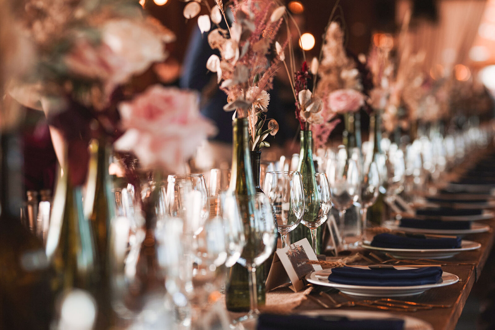 Reception decor for a wedding in Tucson, Arizona.