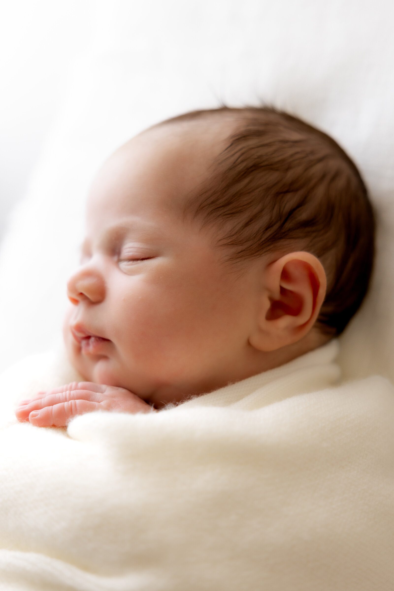 newborn boy wrapped professional photography