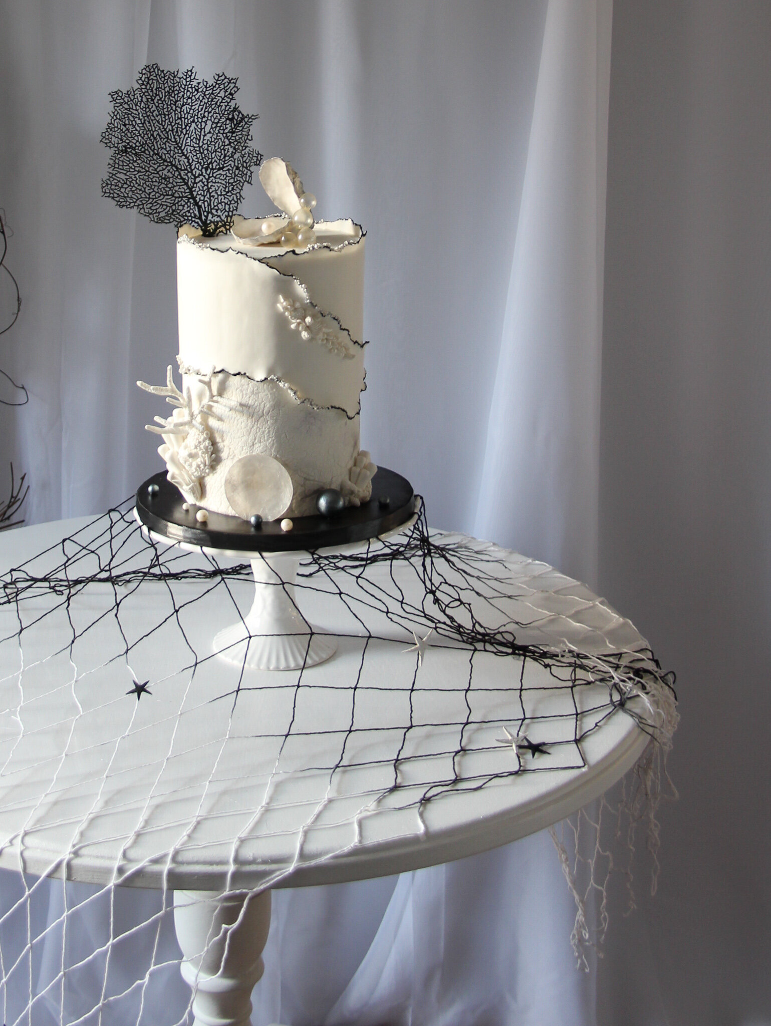 luxury wedding cake design coastal theme