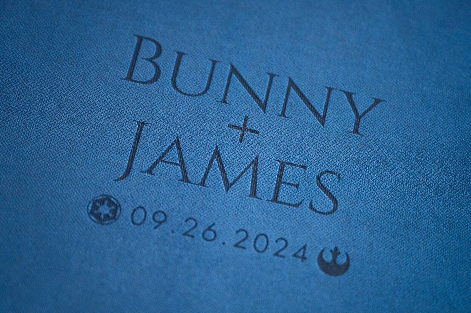 Star Wars themed wedding album cover