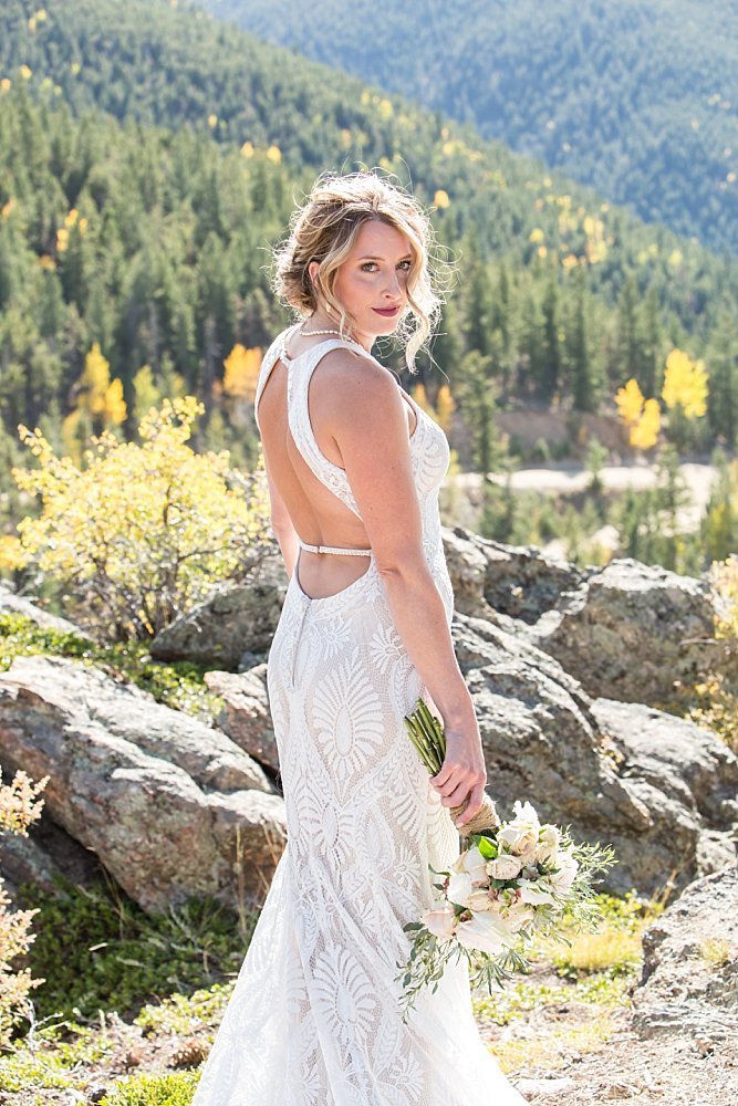 fall wedding in Colorado bride portrait
