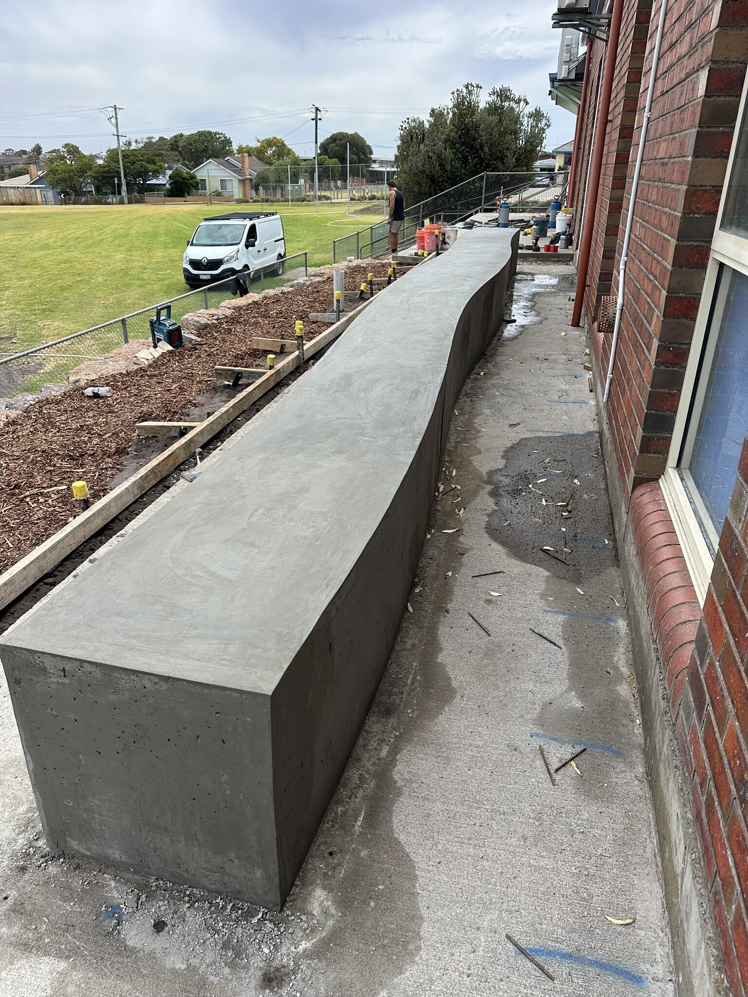 Architectural concrete design for outdoor entertaining area in Warrnambool