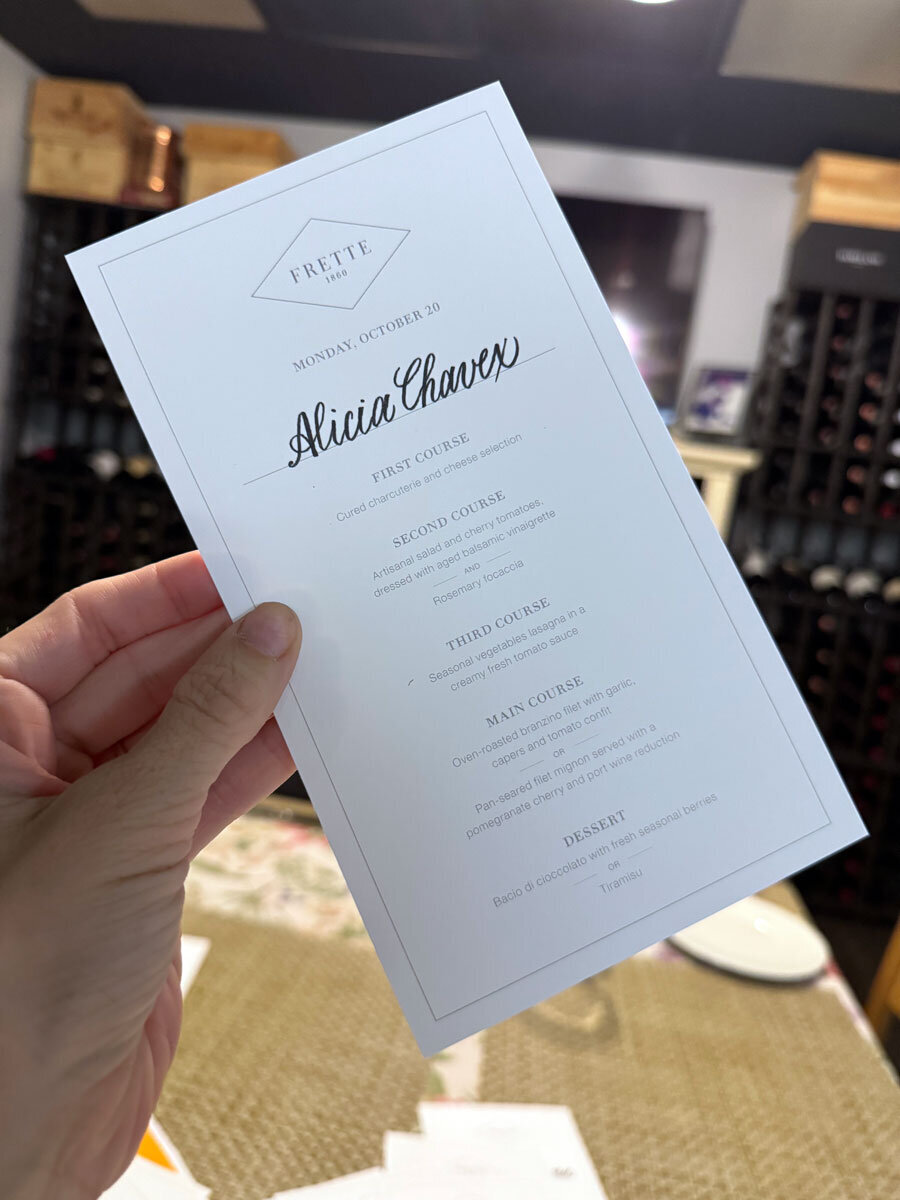 Beautiful calligraphy by Orange County Calligrapher