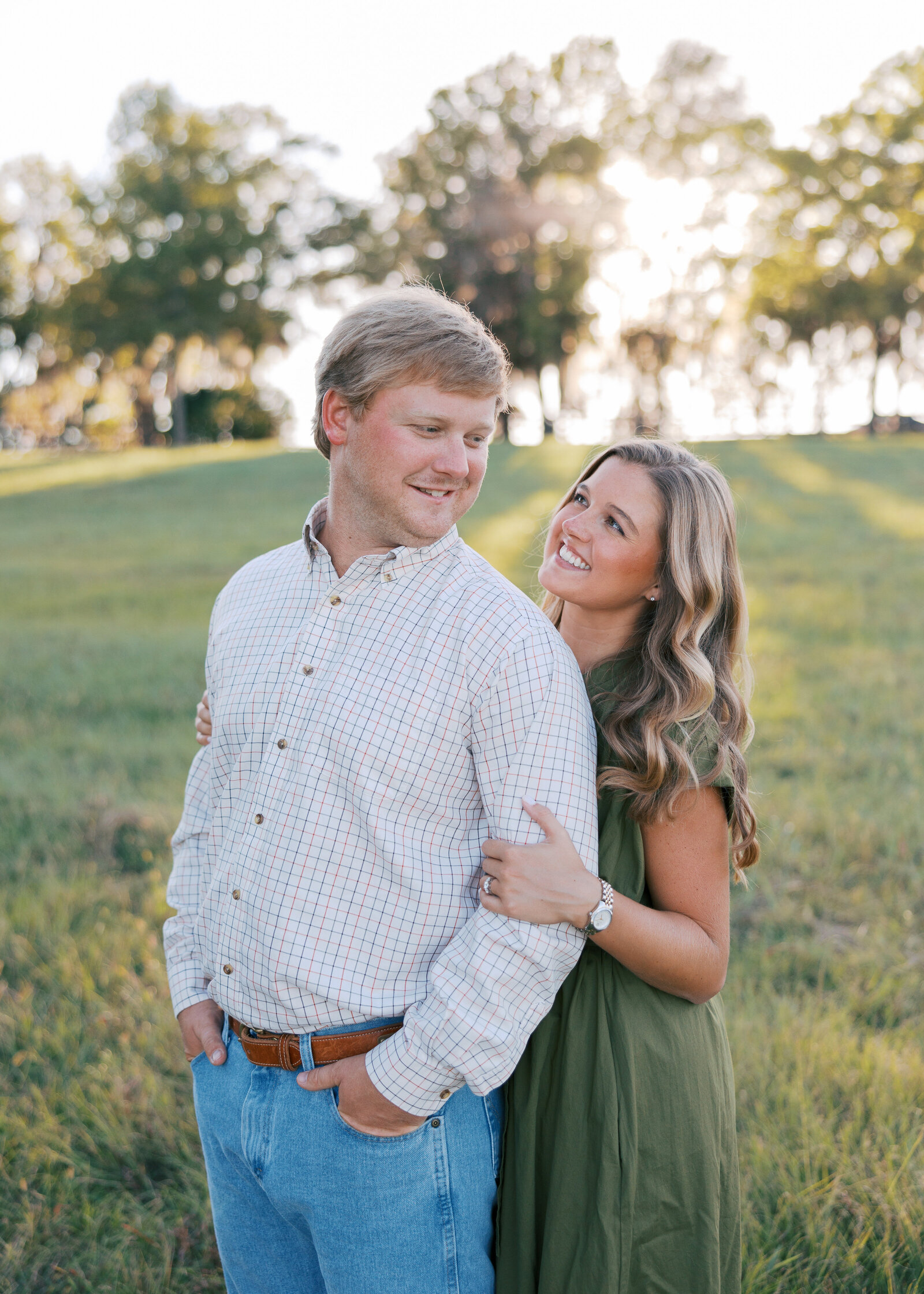 Southern engagement photographer Alabama outdoor natural light romantic session.