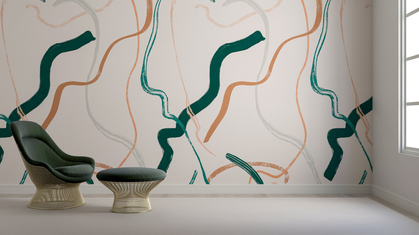 Surface Pattern Design and Art Licensing by Lucia Pador - Terrain for drop it Modern - TERRAIN© MURAL _ NILE