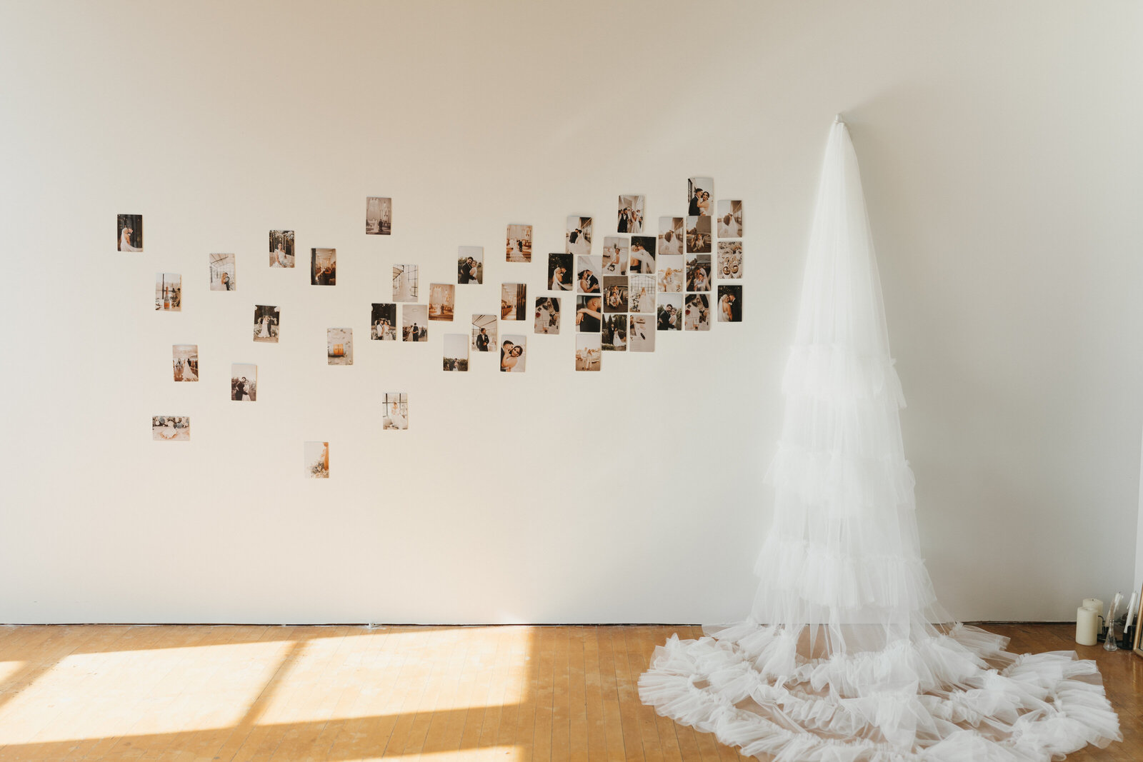 photograph image of veil with photographs