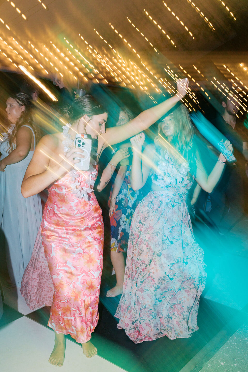 girls dancing during reception