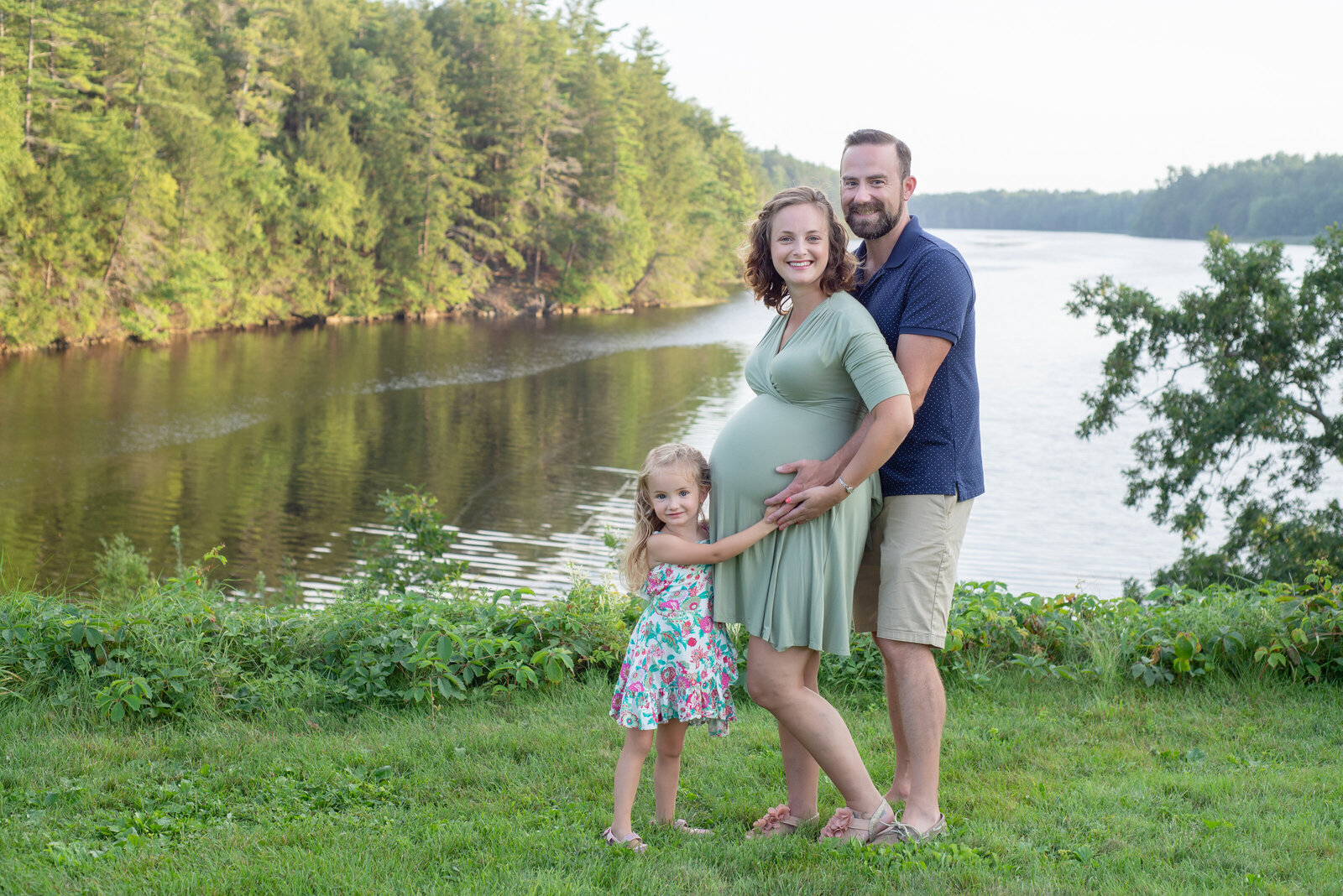 Family maternity photo in South Berwick at Hamilton House