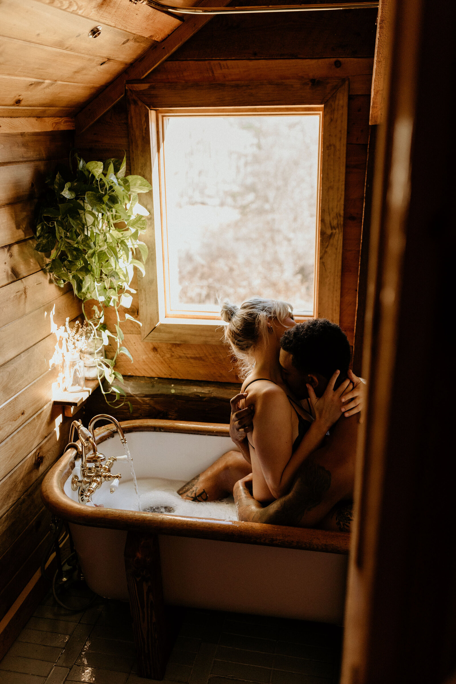 intimate in-home couples session