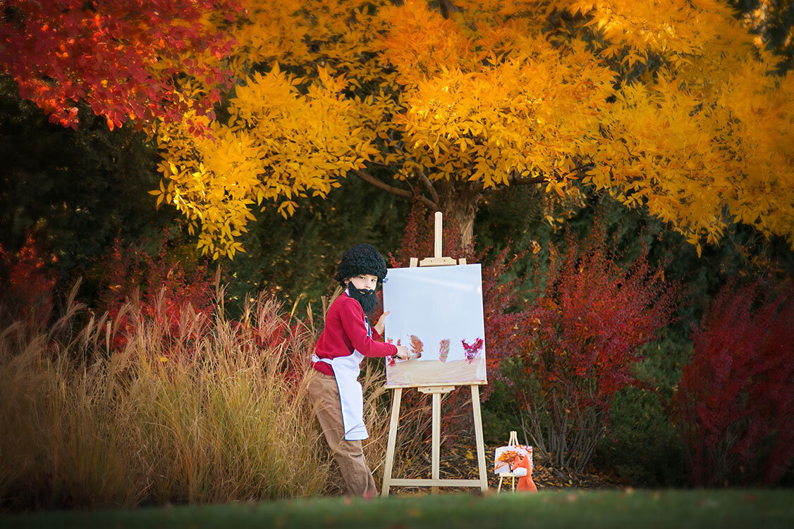bob-ross--funny-happy-tree-child-painter-artist-painter-colorful-easel-plein-air-monet-heirtage-todd-creek-autumn-fall-whimisical-children-child-boy-colorado